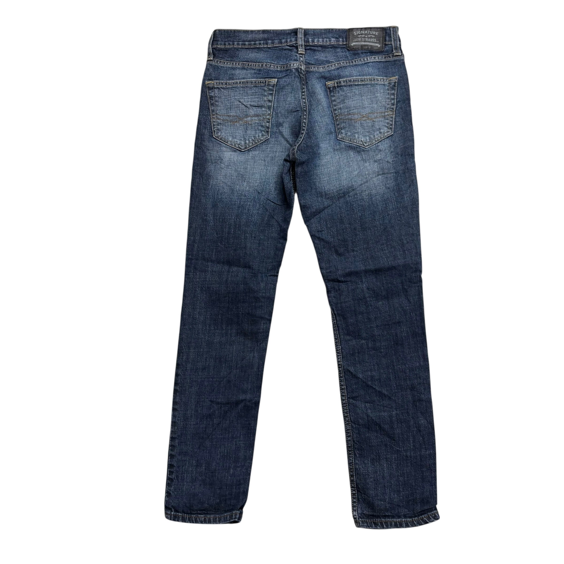 Levis Signature Jeans W30 L30 Mens Dark Blue Skinny Fit Stretch Denim (E)