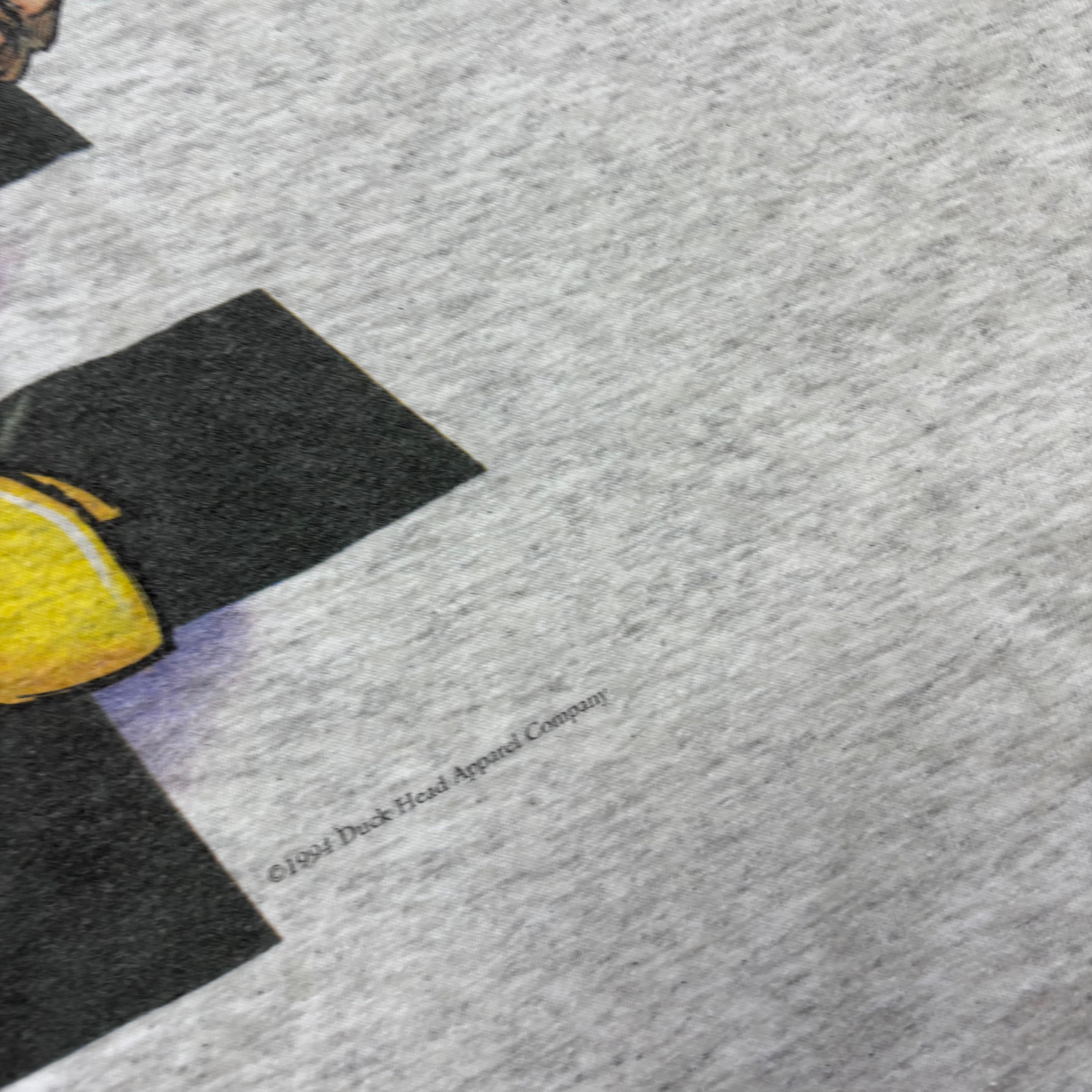 Vintage T Shirt Mens XL Grey Single Stitch Graphic Print 90s Boxy Fit (E)