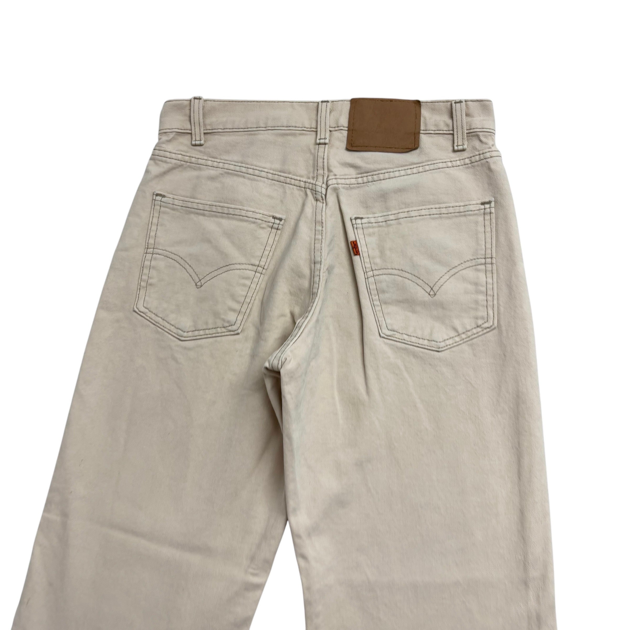 Levis 550 Jeans W30 L31 Mens Cream Relaxed Taper Made In USA Orange Tab Denim