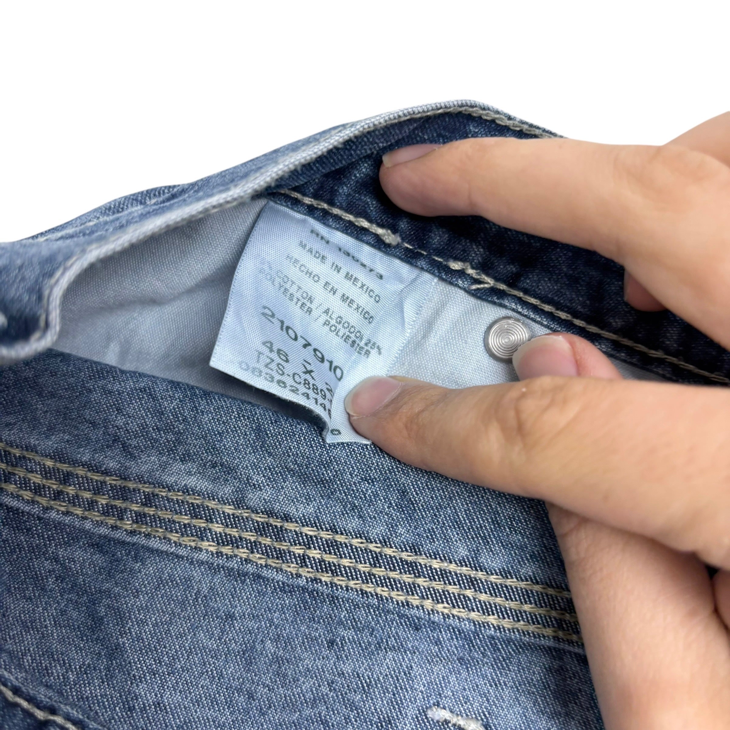 Lee Carpenter Jeans W46 L29 Mens Mid Blue Baggy Relaxed Straight Fit Denim (E)