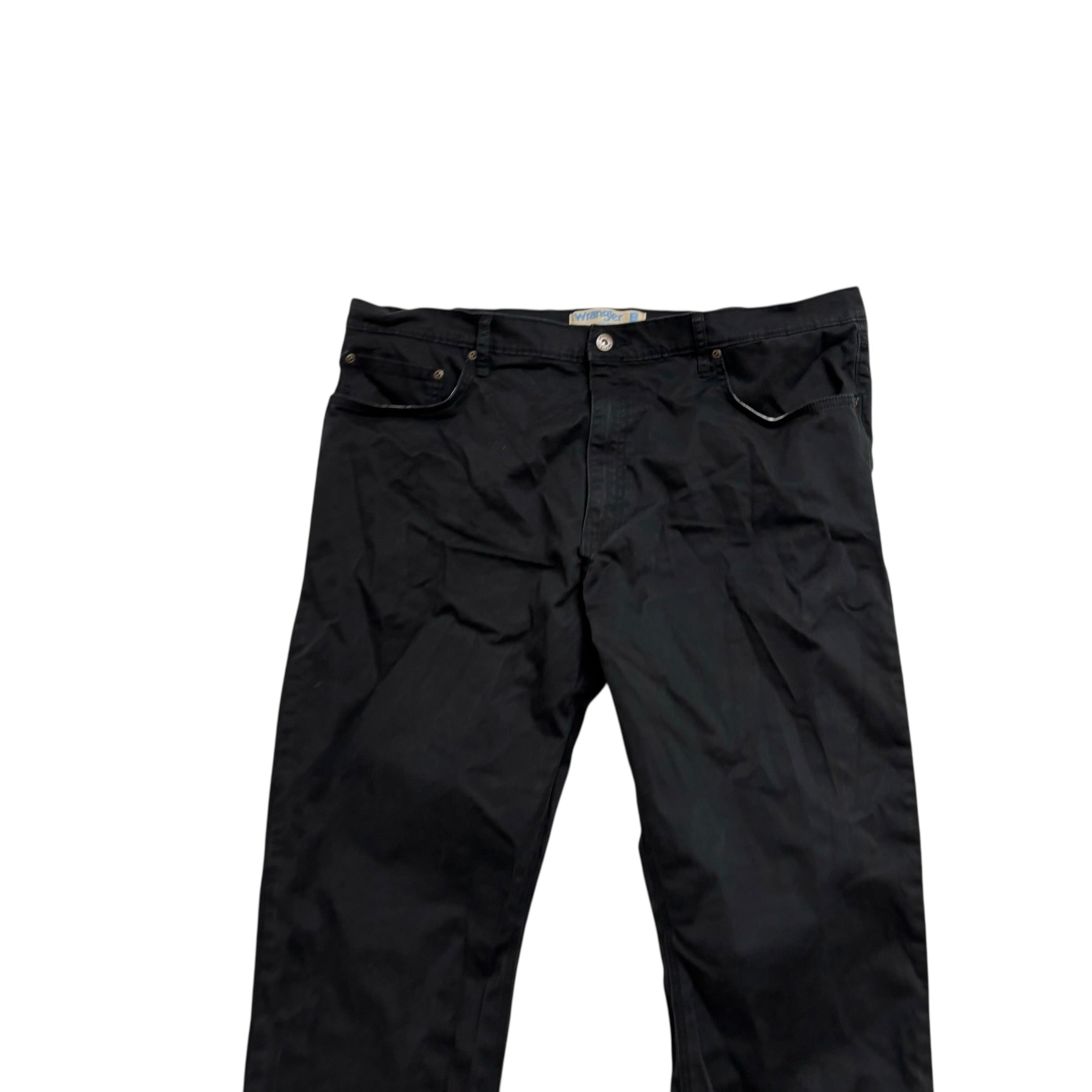 Wrangler Trousers W40 L30 Mens Black Regular Straight Fit Stretch Pants (E)