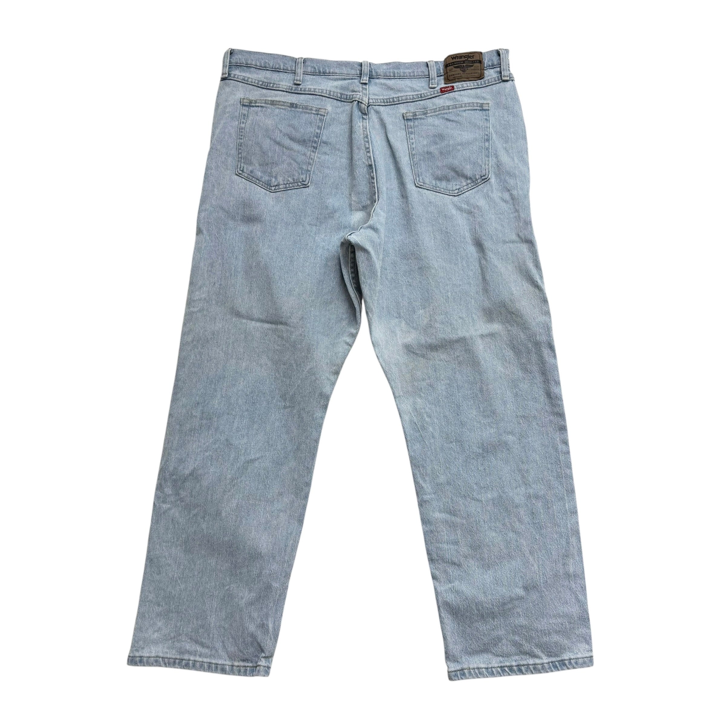 Wrangler Jeans W40 L30 Mens Light Blue Relaxed Straight Fit Stretch Denim (F)