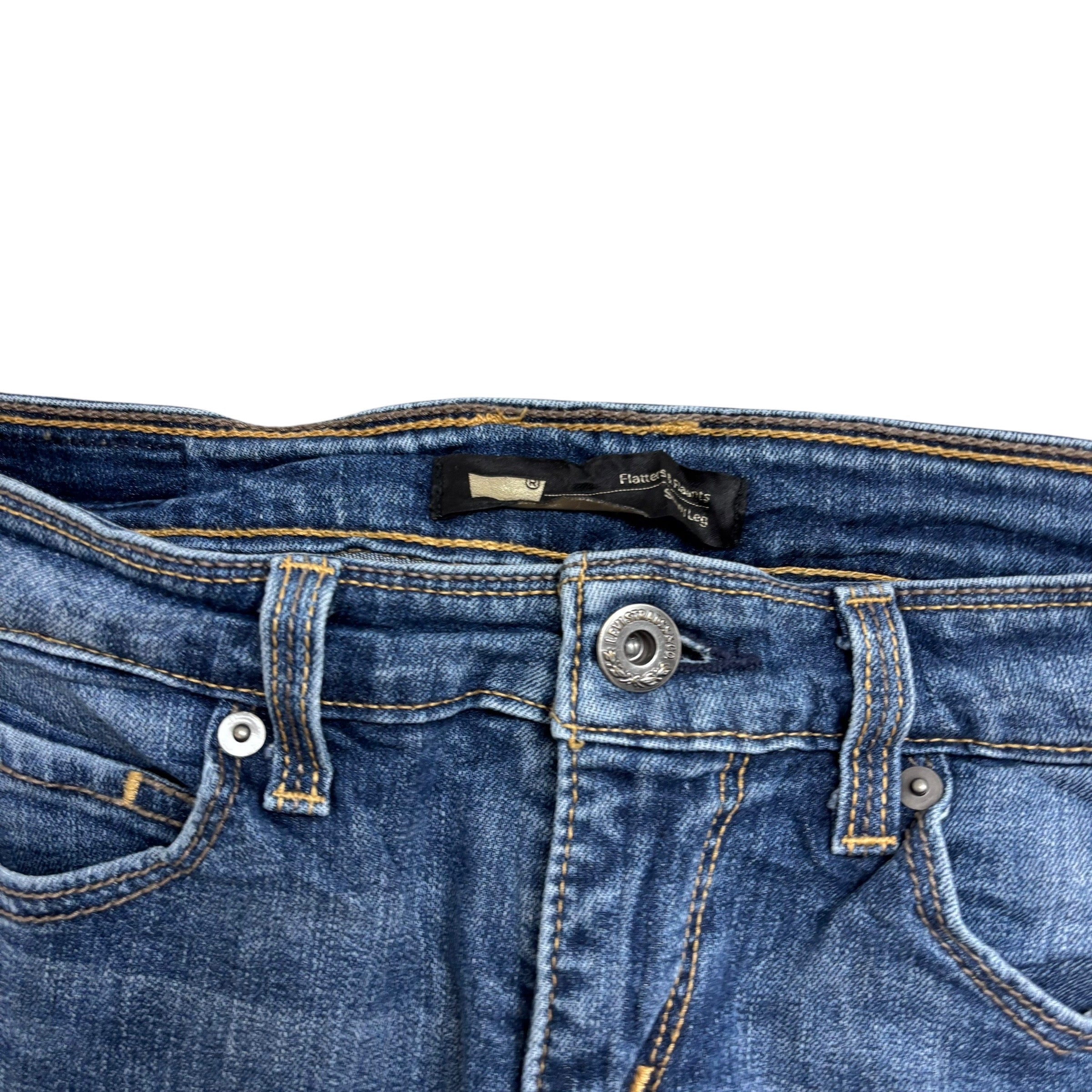 Levis Jeans W27 L32 Womens Skinny Fit Mid Blue Stretch Denim (E)