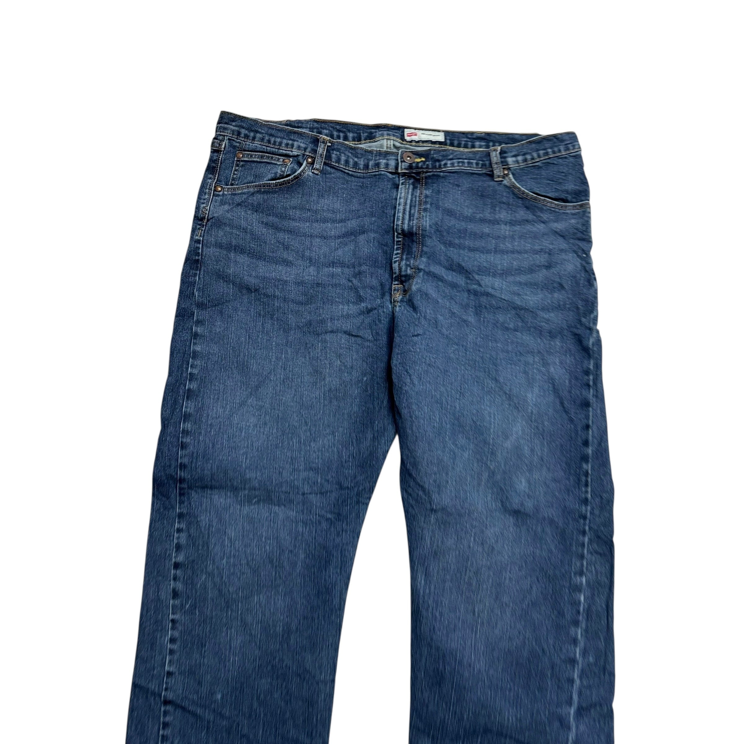 Wrangler Jeans W42 L30 Mens Mid Blue Relaxed Bootcut Fit Stretch Denim (E)