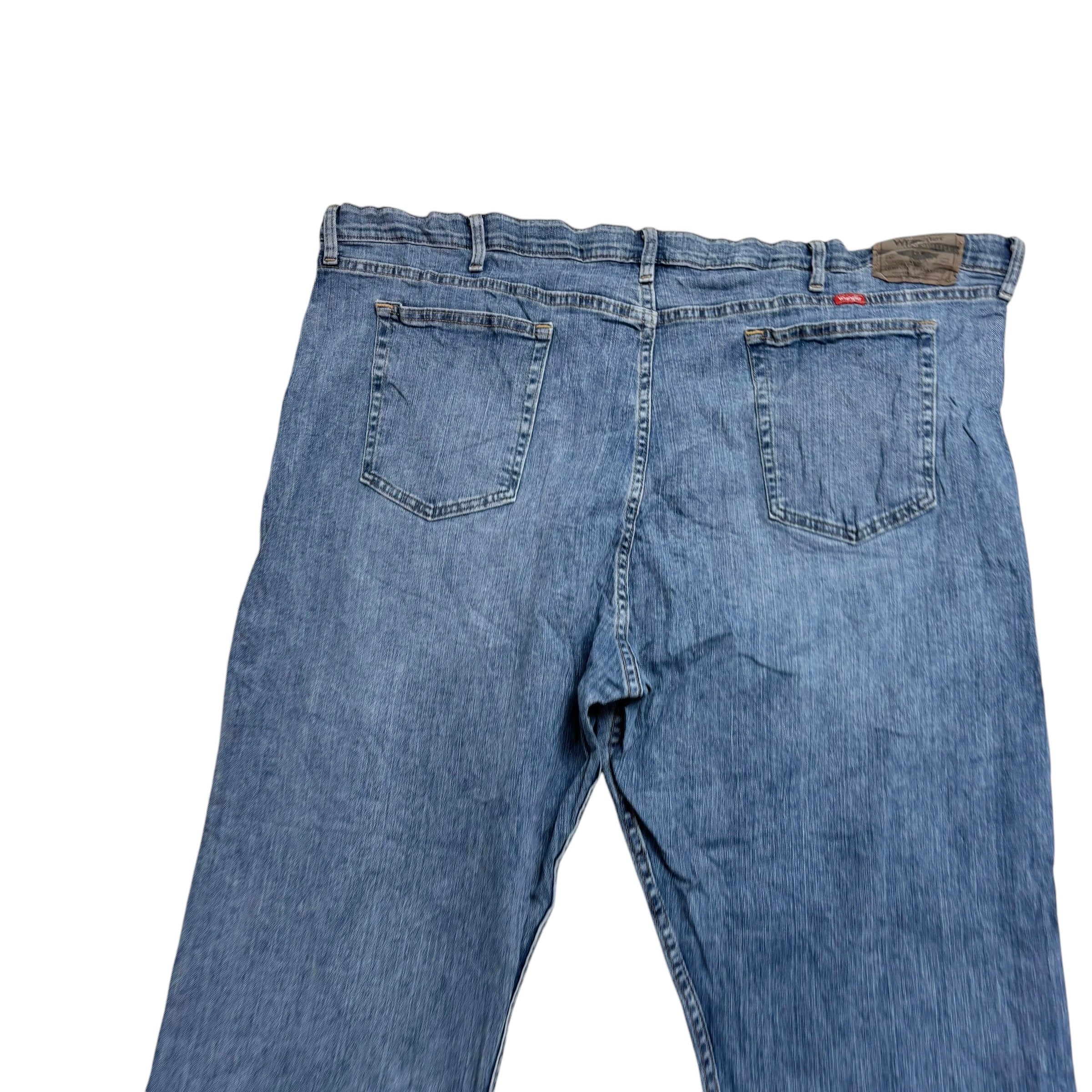 Wrangler Jeans W48 L30 Mens Light Blue Relaxed Straight Fit Stretch Denim (E)