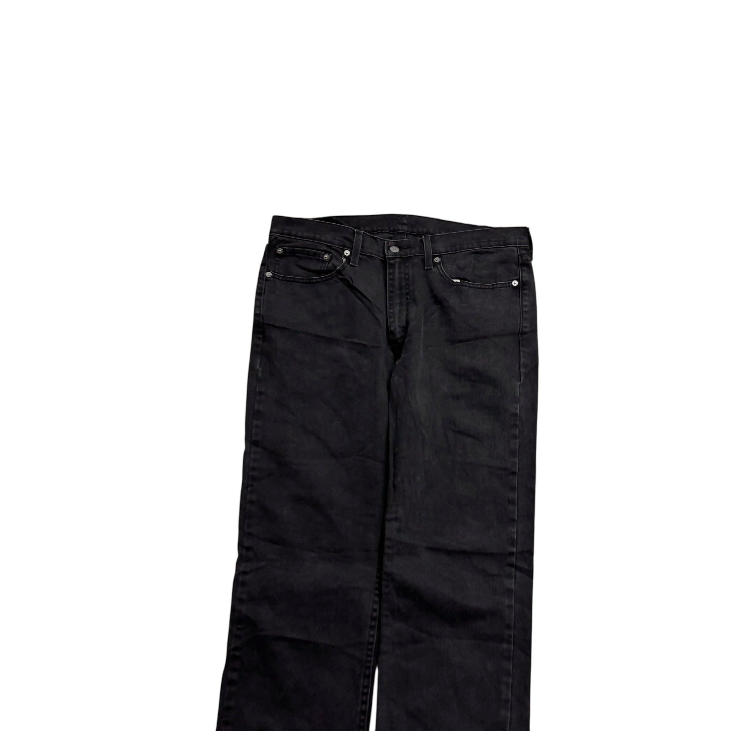 Levis 514 Jeans W35 L34 Mens Black Regular Straight Fit Stretch Denim (E)