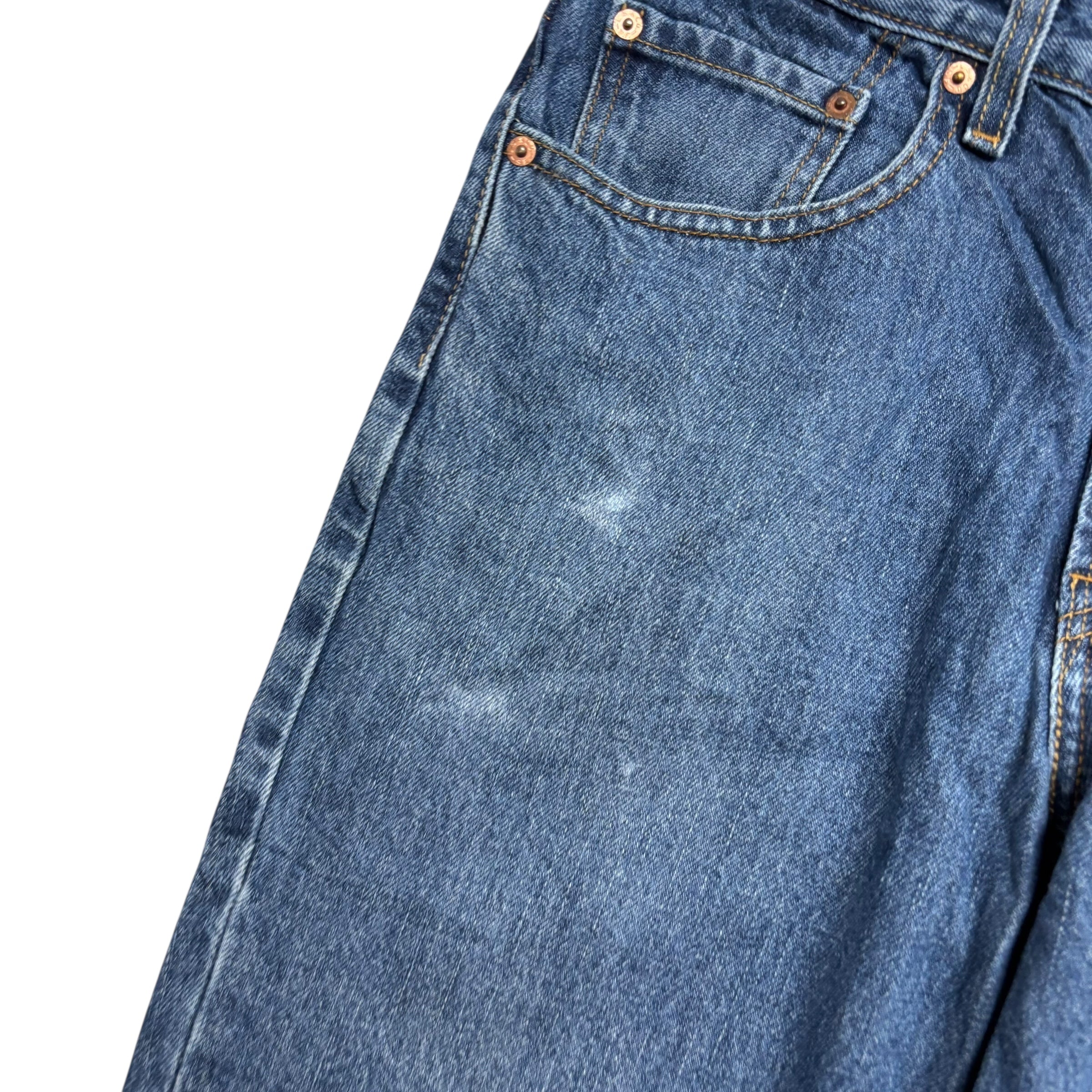Levis 516 Jeans W32 L30 Mens Mid Blue Slim Straight Fit Vintage Denim