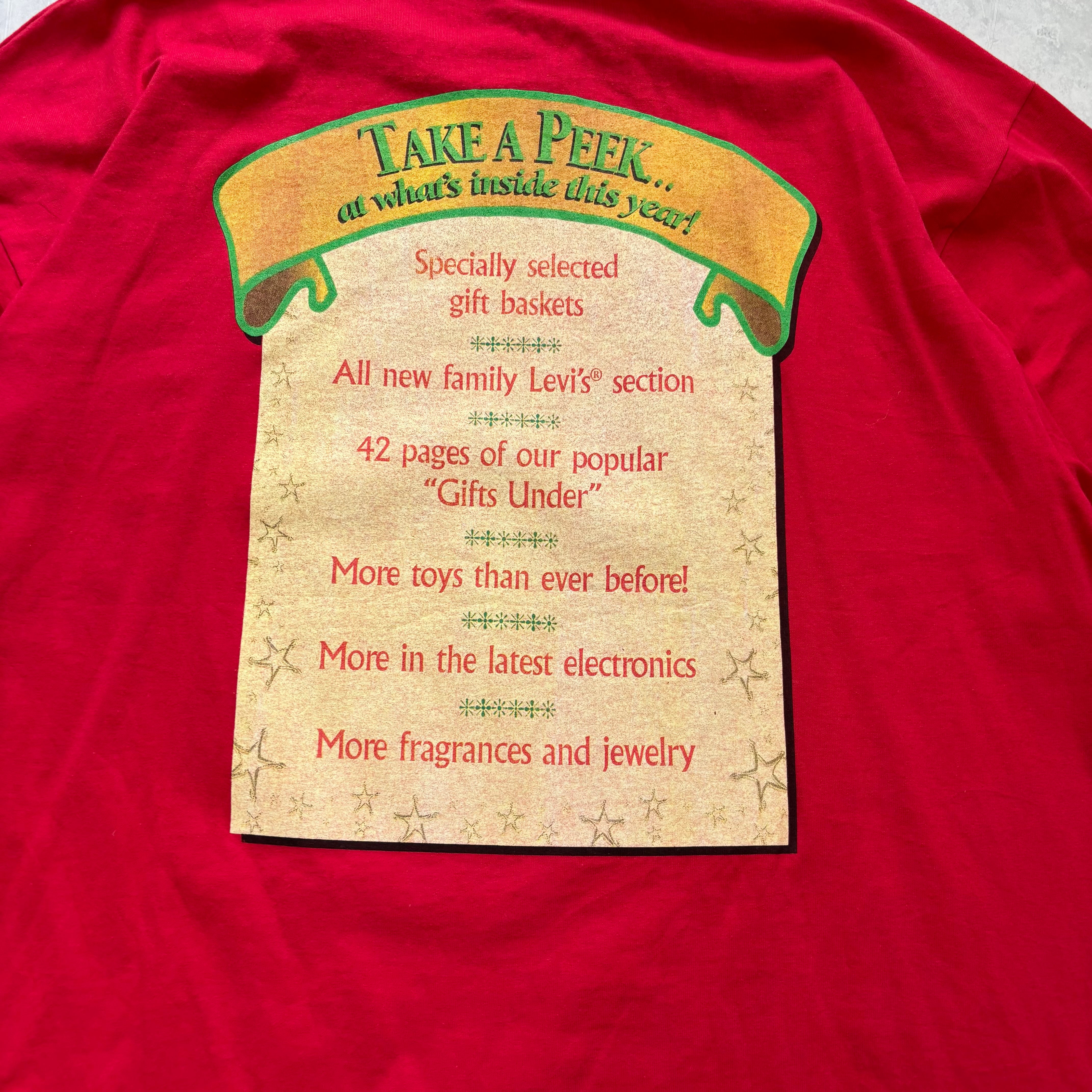 Vintage T Shirt Mens XL Red Graphic Print 90s Book Christmas (E)