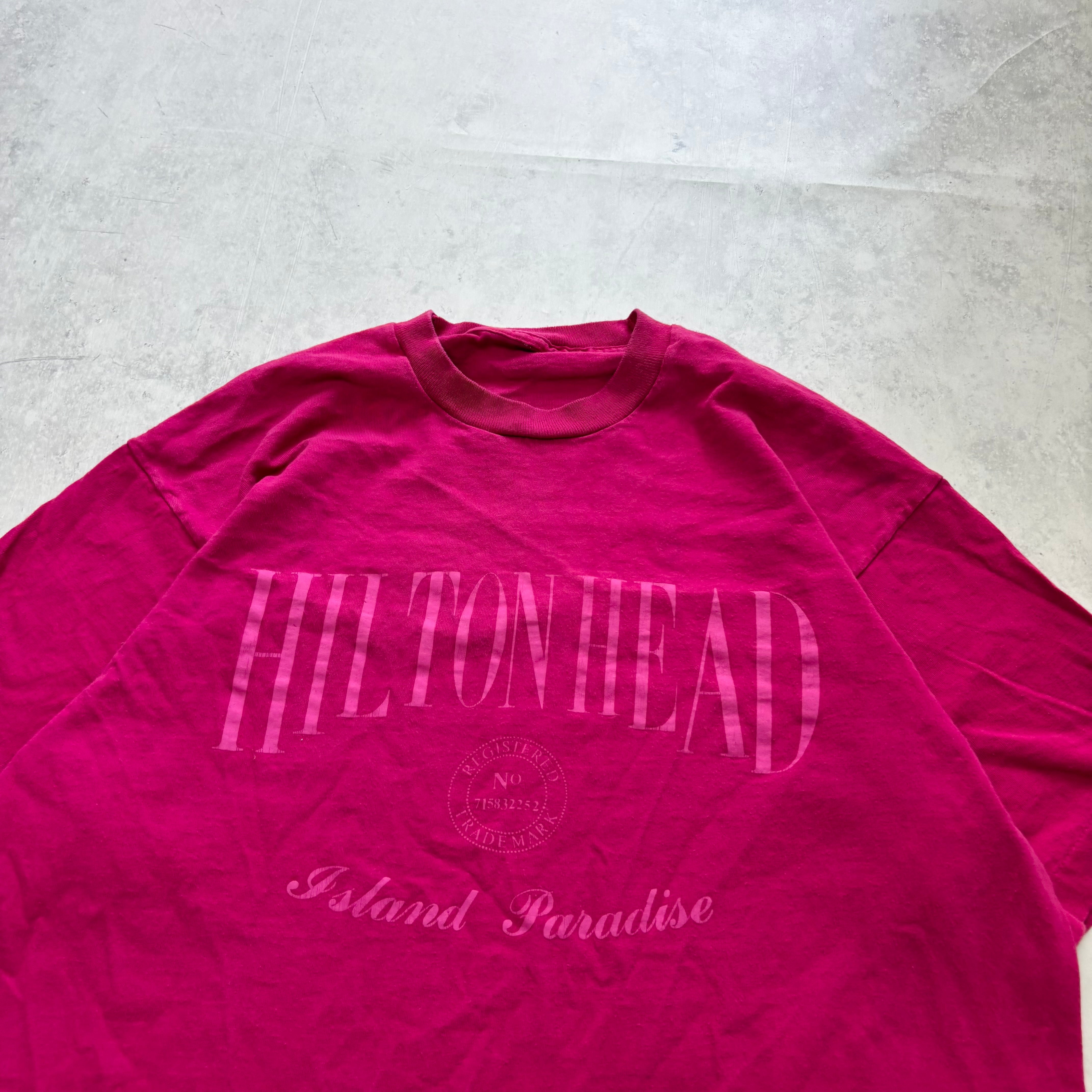 Vintage T Shirt Mens XL Pink Single Stitch Graphic Print 90s USA Tourist