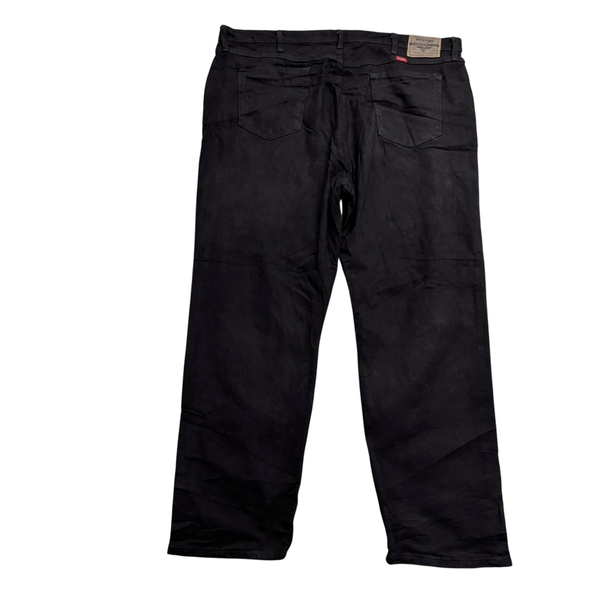 Wrangler Jeans W44 L31 Mens Black Relaxed Straight Fit Stretch Denim (E)