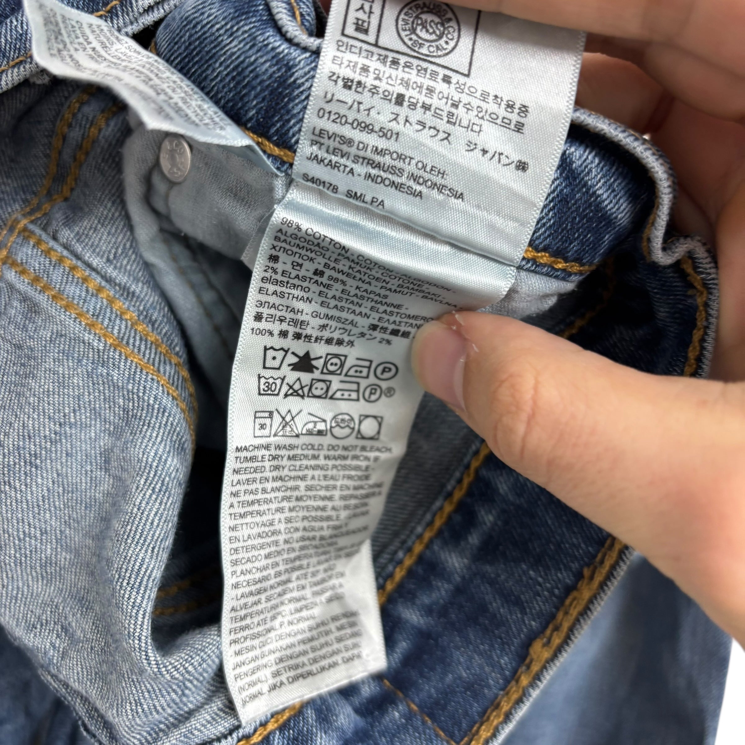 Levis 569 Jeans W33 L34 Mens Mid Blue Baggy Relaxed Straight Fit Stretch Denim