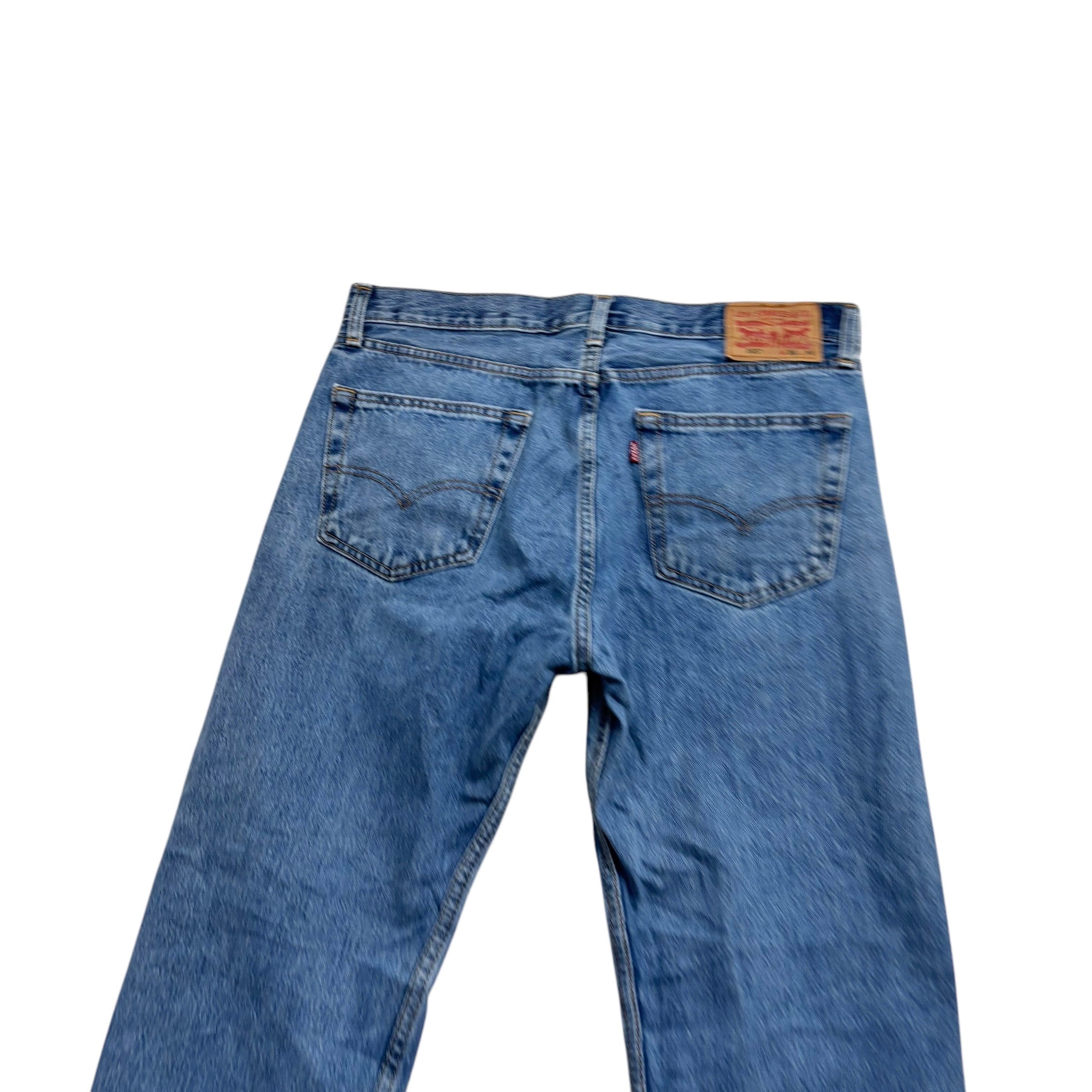 Levis 505 Jeans W35 L30 Mens Light Blue Regular Straight Fit Denim