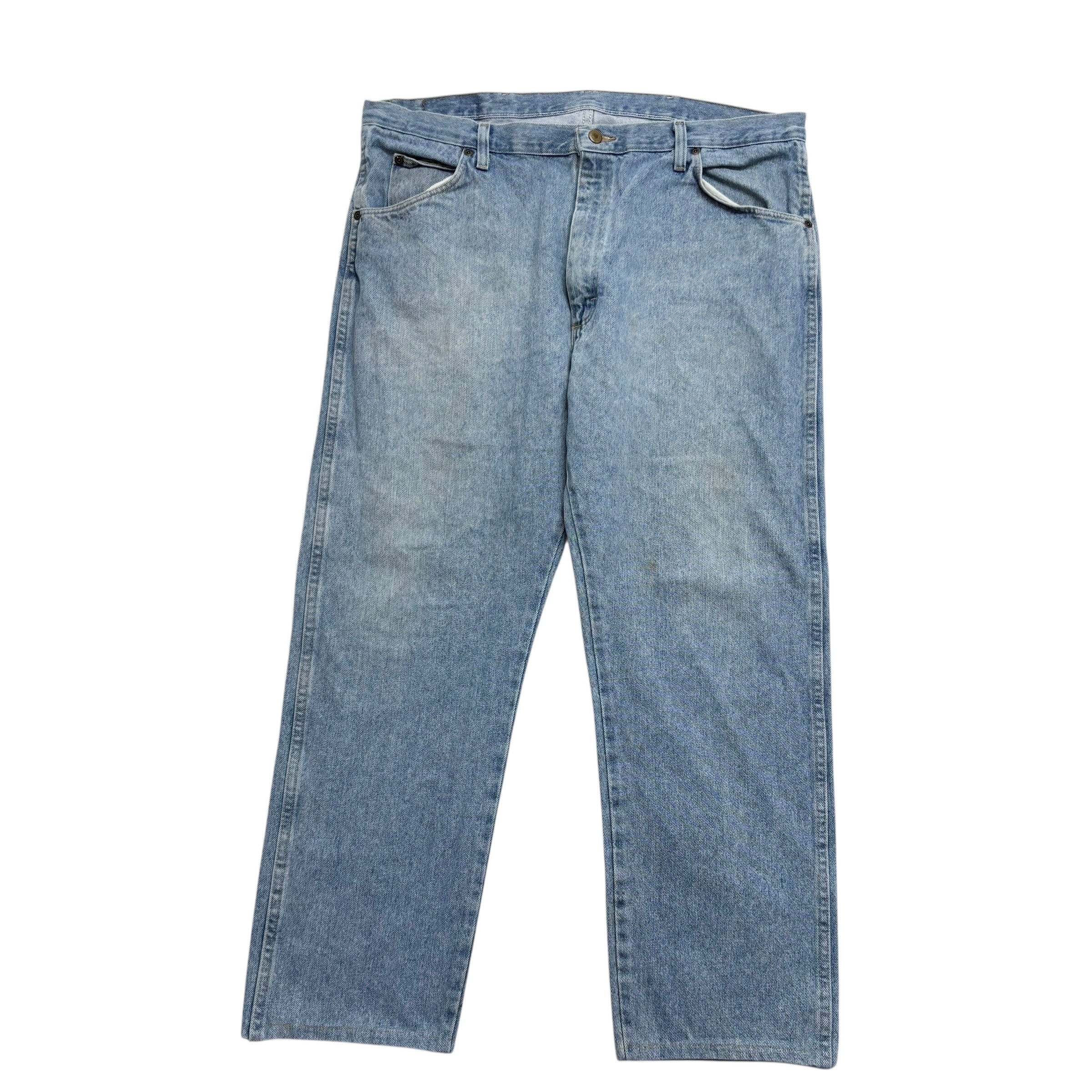 Wrangler Jeans W40 L29 Mens Light Blue Regular Straight Fit Vintage Denim (F)
