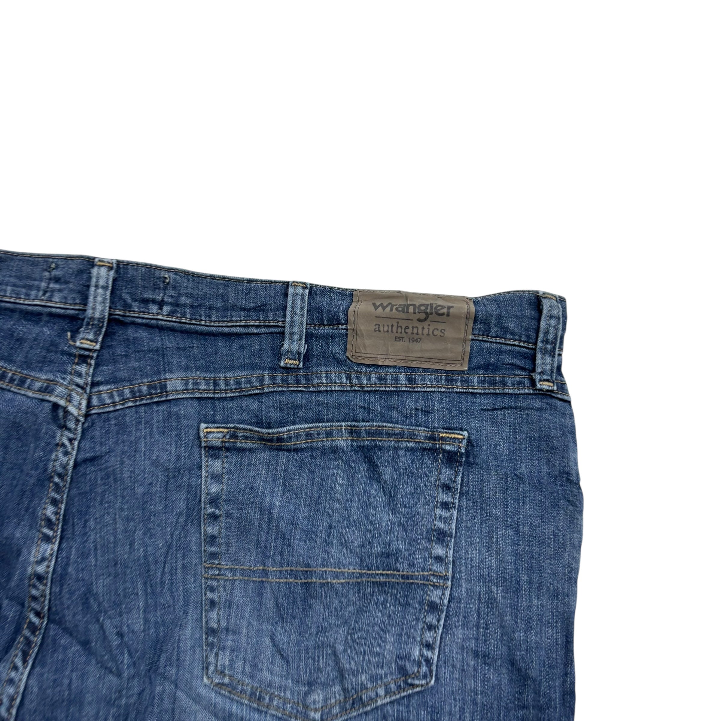 Wrangler Jeans W42 L30 Mens Dark Blue Relaxed Straight Fit Stretch Denim (E)