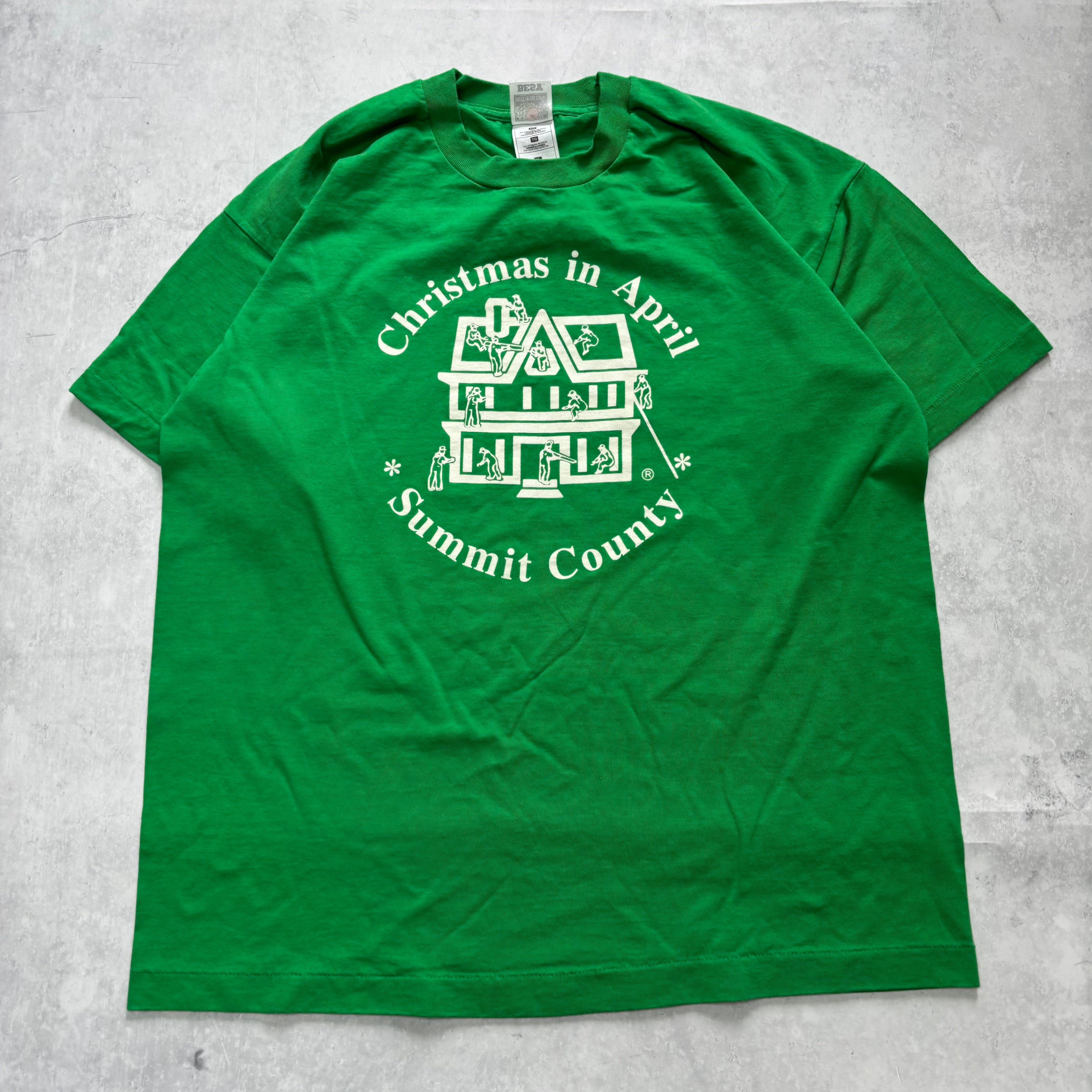 Vintage T Shirt Mens XL Green Single Stitch Graphic Print 90s USA (E)