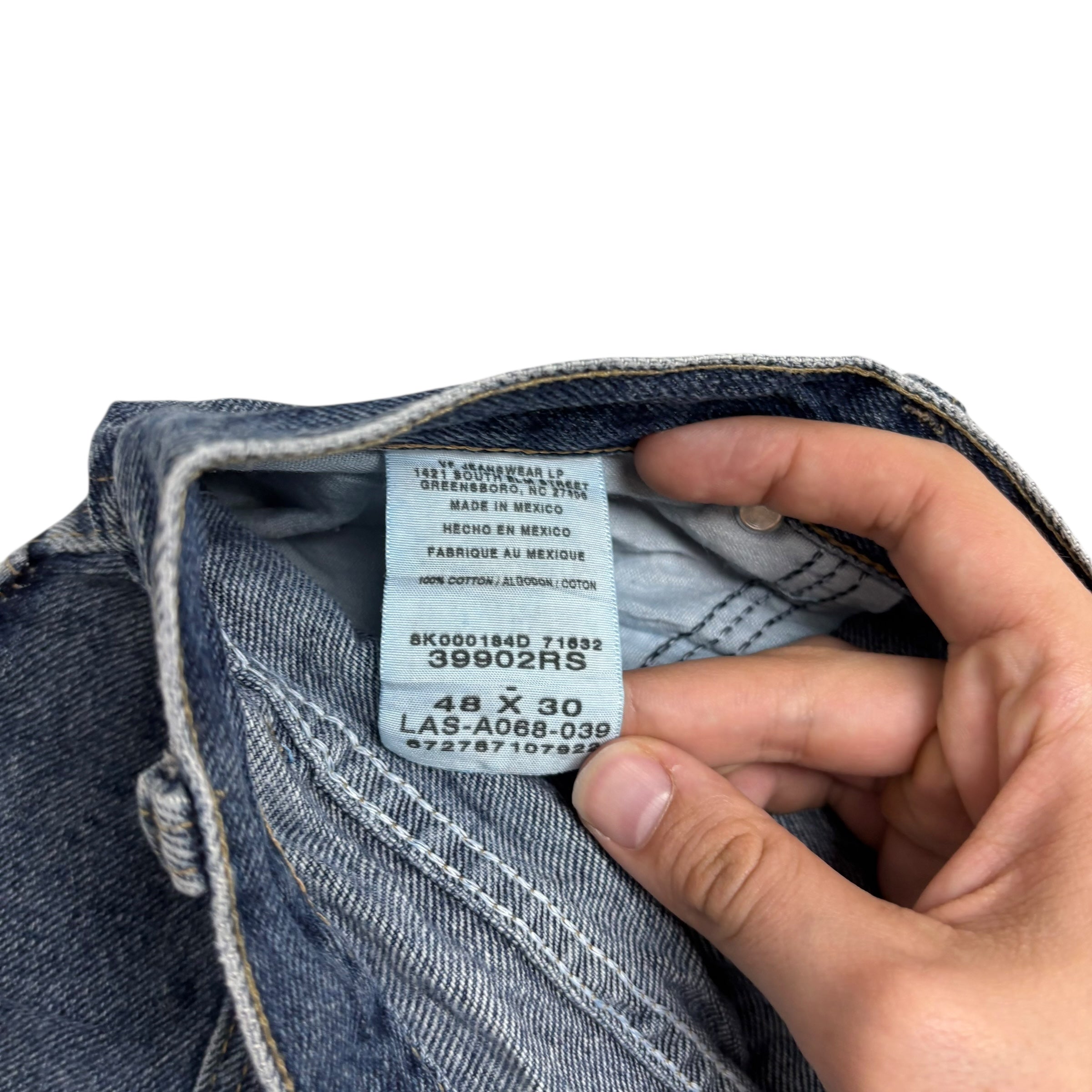 Wrangler Jeans W48 L30 Mens Mid Blue Relaxed Tapered Fit Vintage Denim (E)