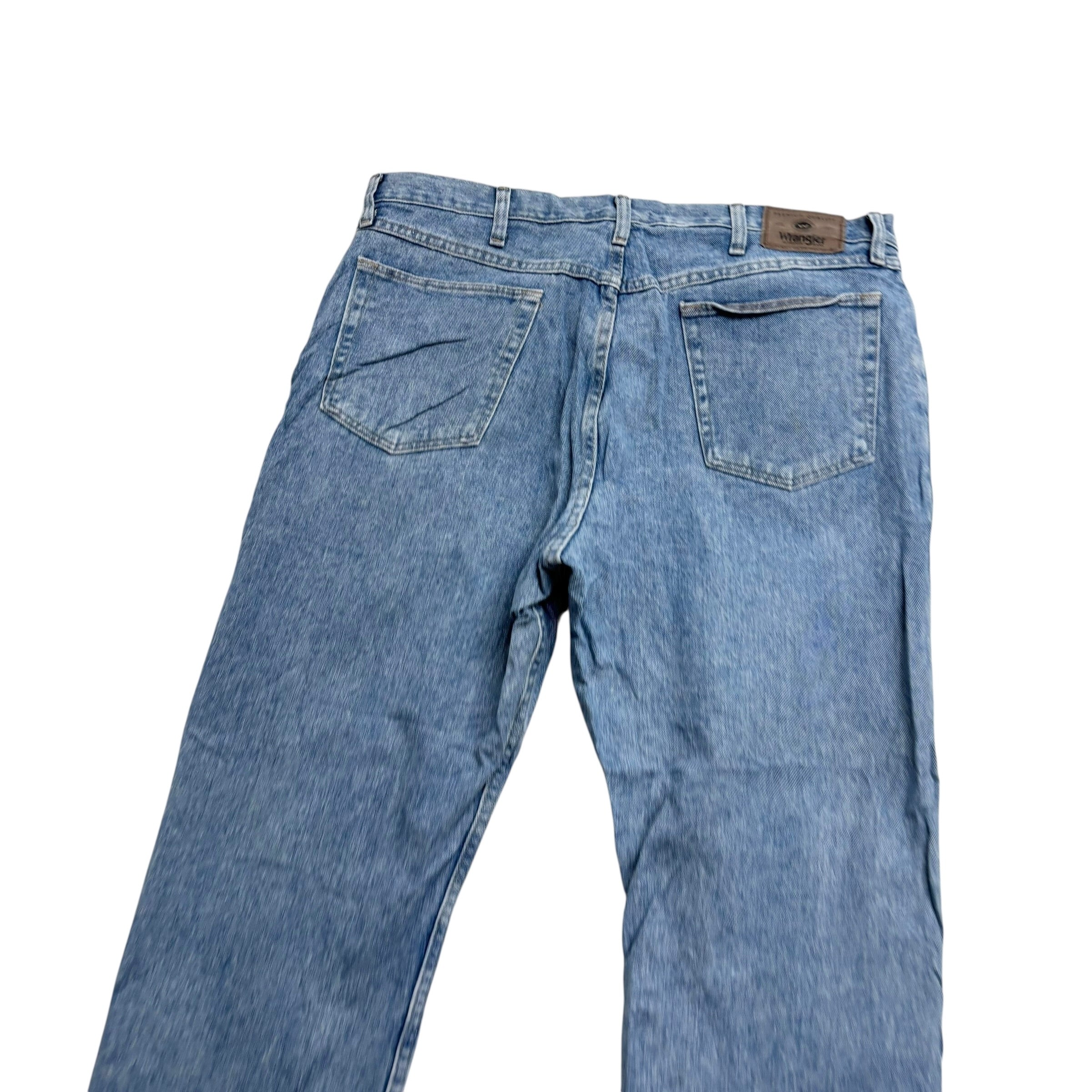 Wrangler Jeans W38 L29 Mens Light Blue Relaxed Straight Fit Denim