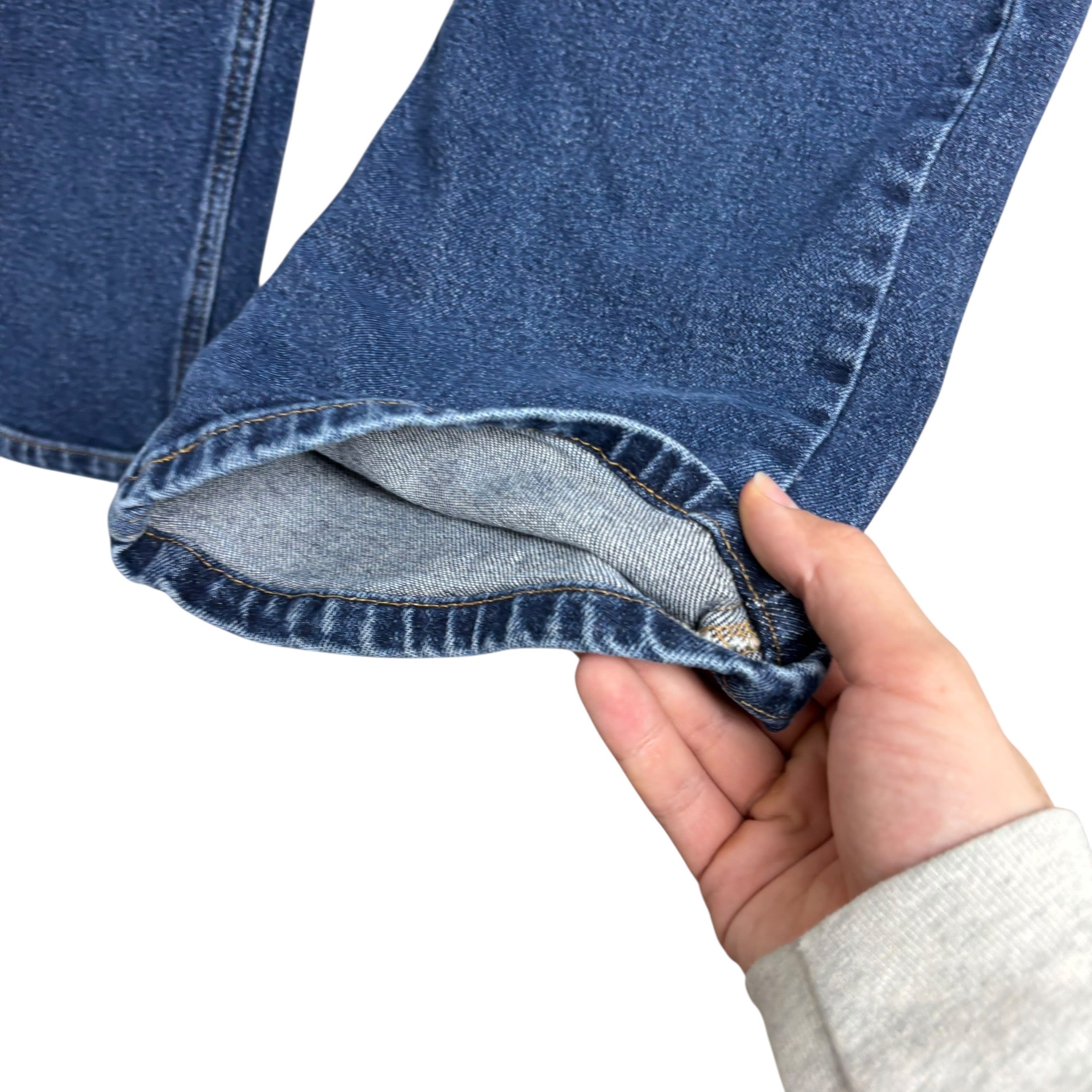 Wrangler Jeans W40 L29 Mens Dark Blue Regular Straight Fit Stretch Denim (E)