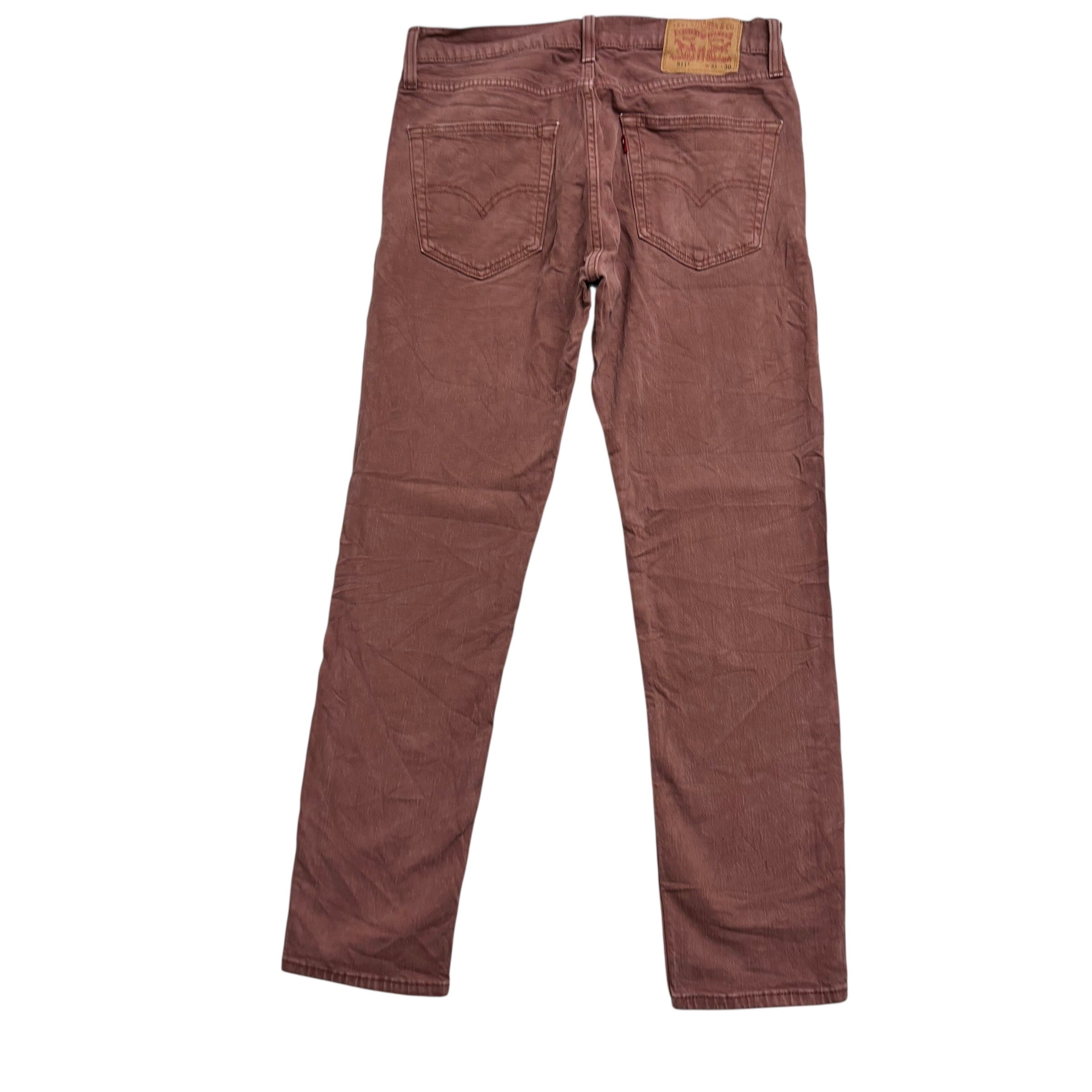 Levis 511 Jeans W30 L30 Mens Red Slim Fit Stretch Denim (E)