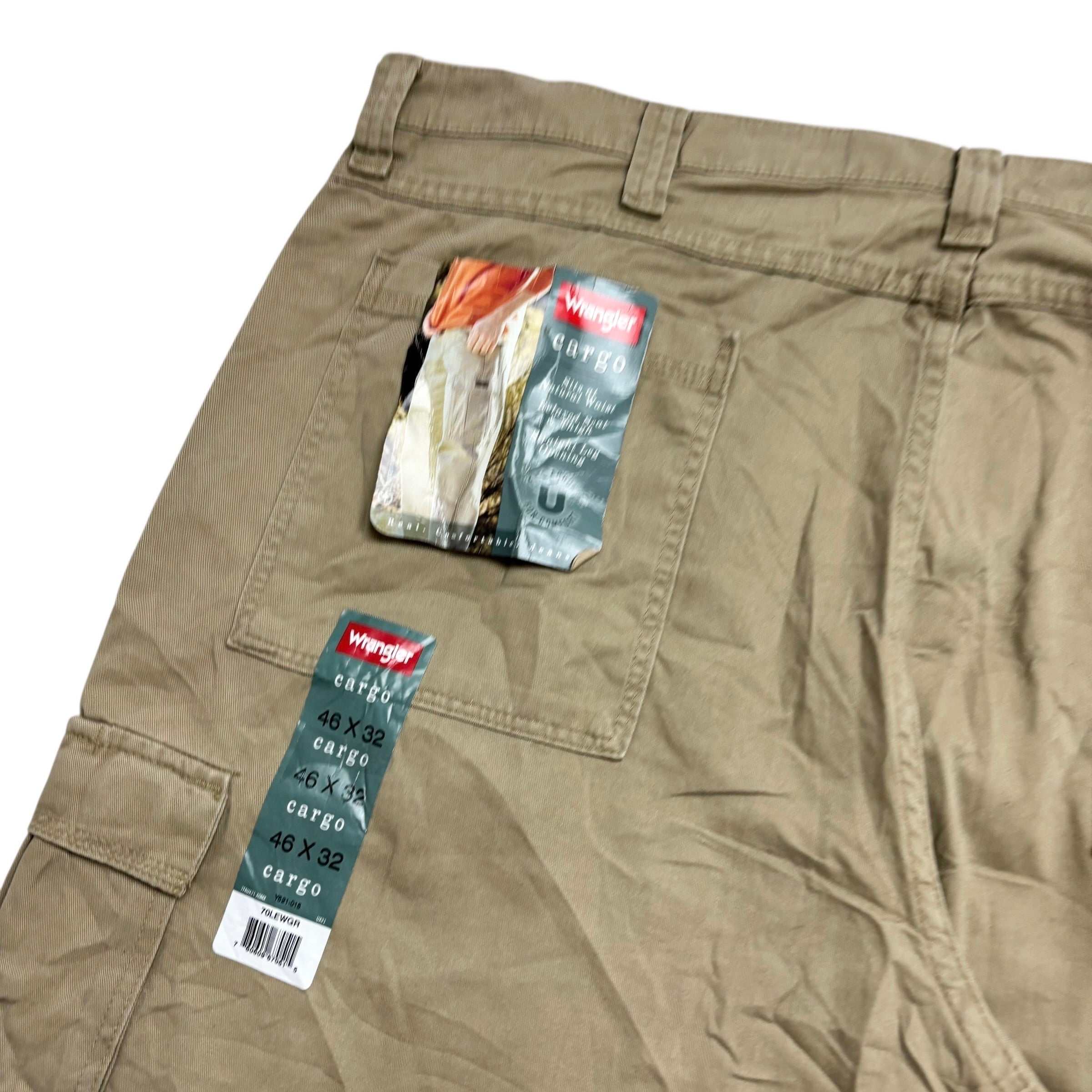 Wrangler Cargo Pants W46 L30 Mens Beige Baggy Relaxed Straight Fit (E)