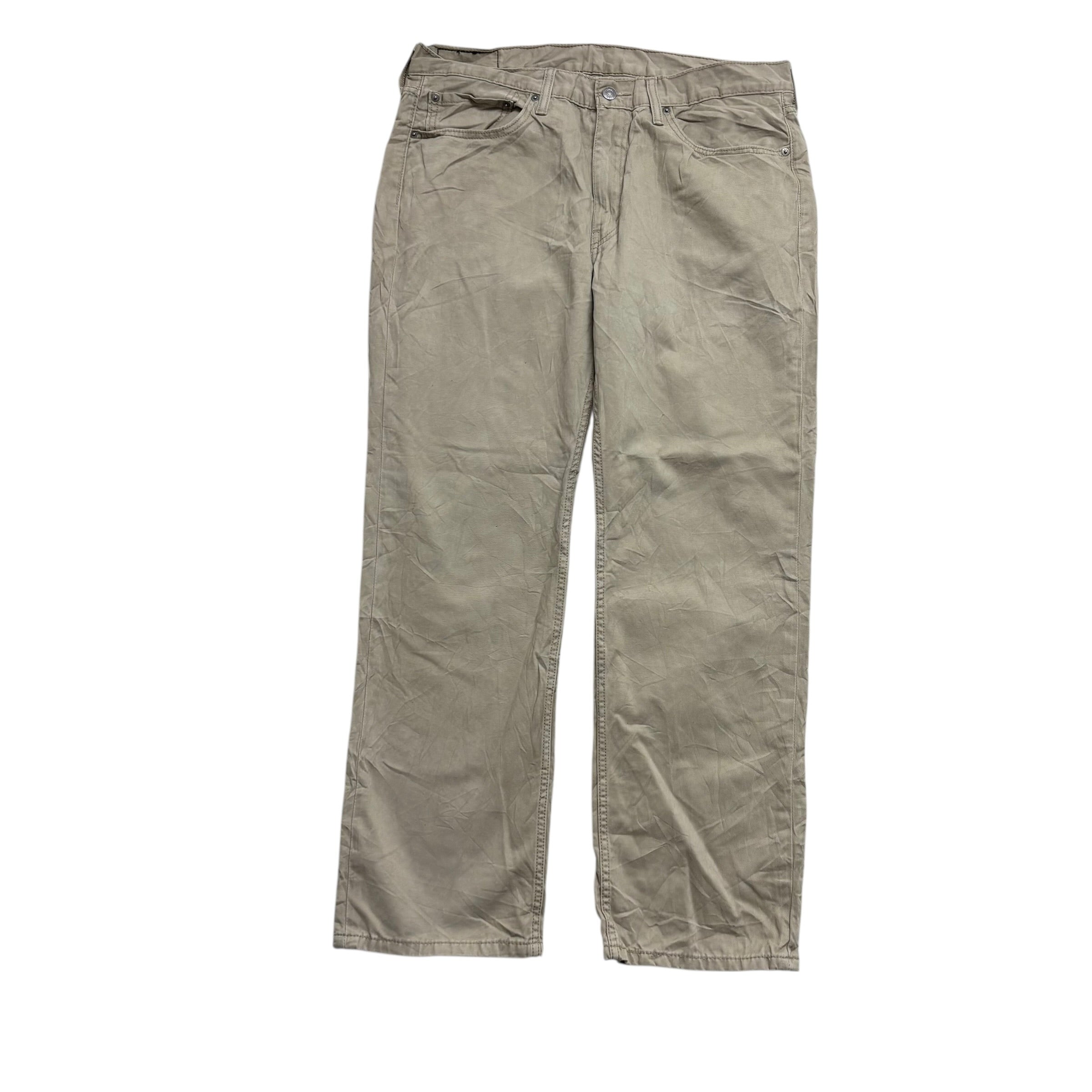 Levis 514 Trousers W36 L30 Mens Cream Regular Straight Fit Cotton Pants (E)