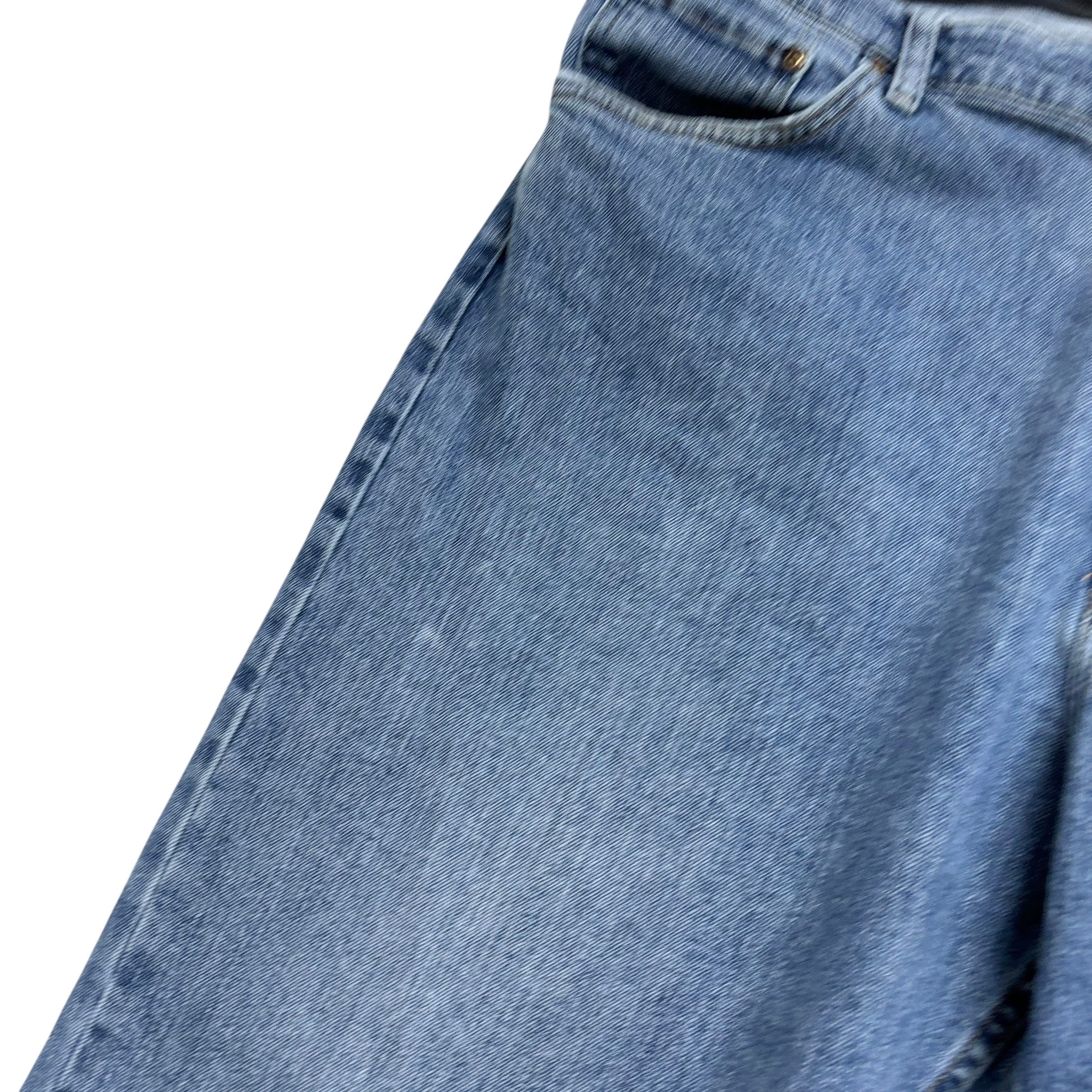 Wrangler Jeans W42 L29 Mens Mid Blue Relaxed Straight Fit Stretch Denim