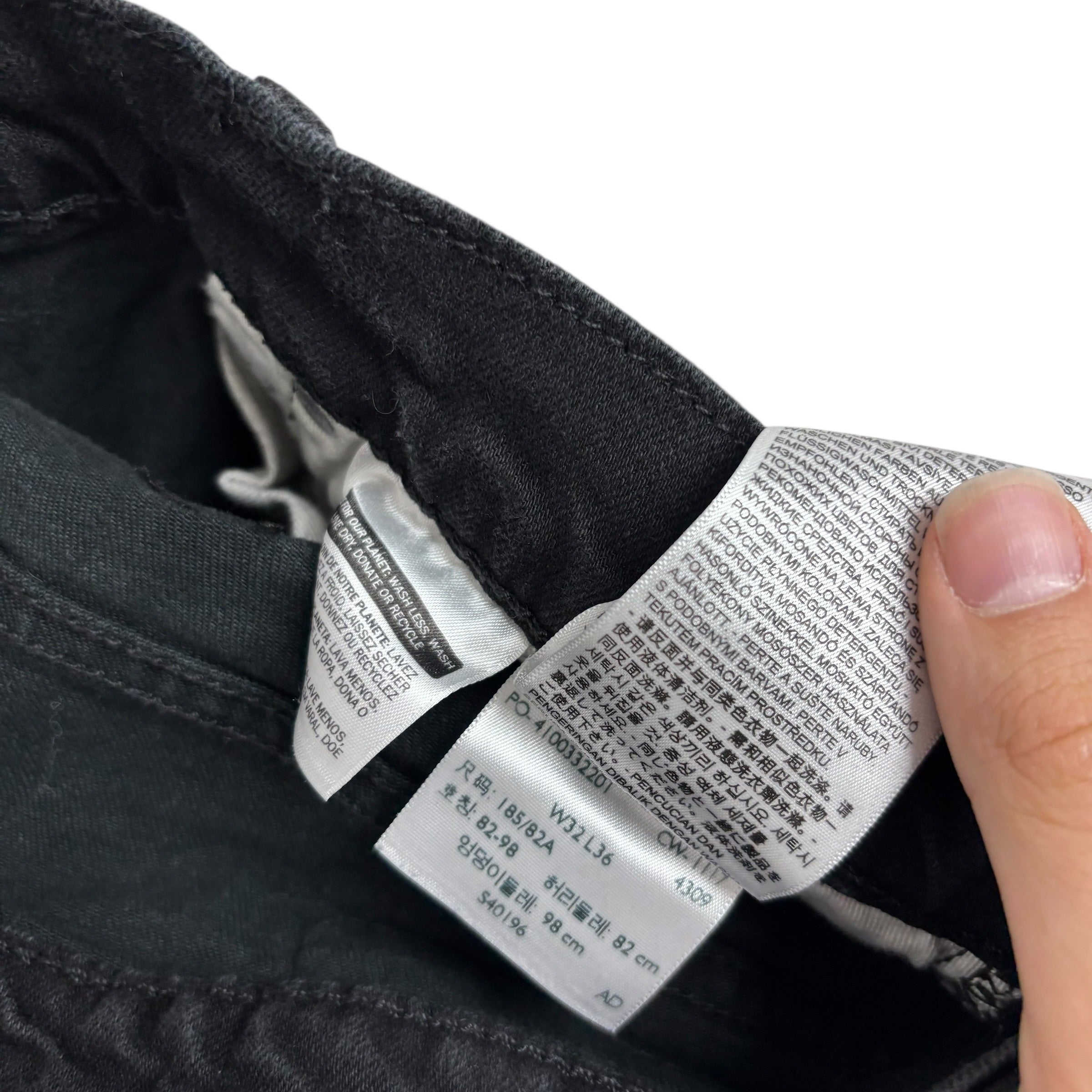 Levis 510 Jeans W32 L34 Mens Black Skinny Fit Stretch Denim (E)