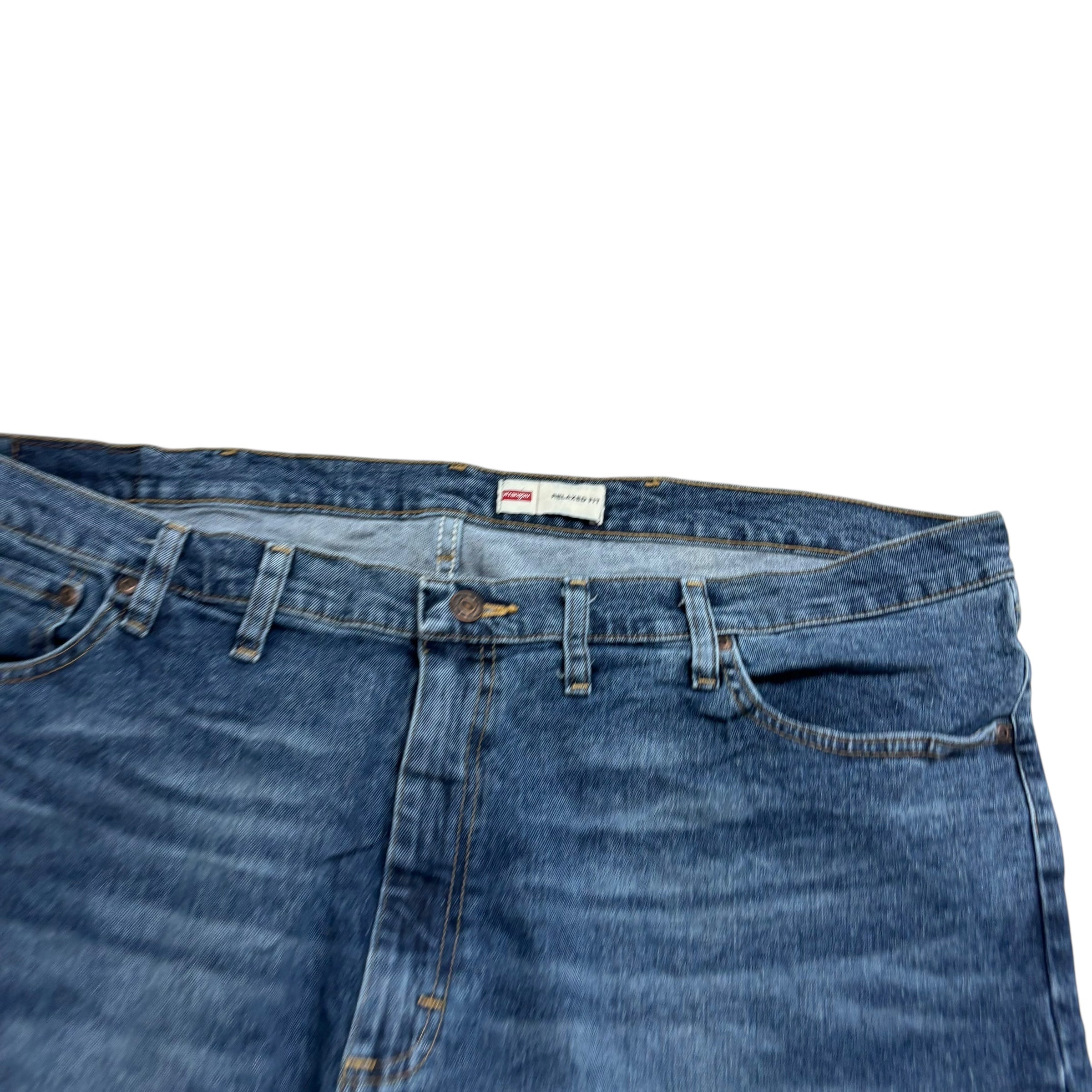 Wrangler Jeans W44 L30 Mens Dark Blue Relaxed Straight Fit Stretch Denim (E)