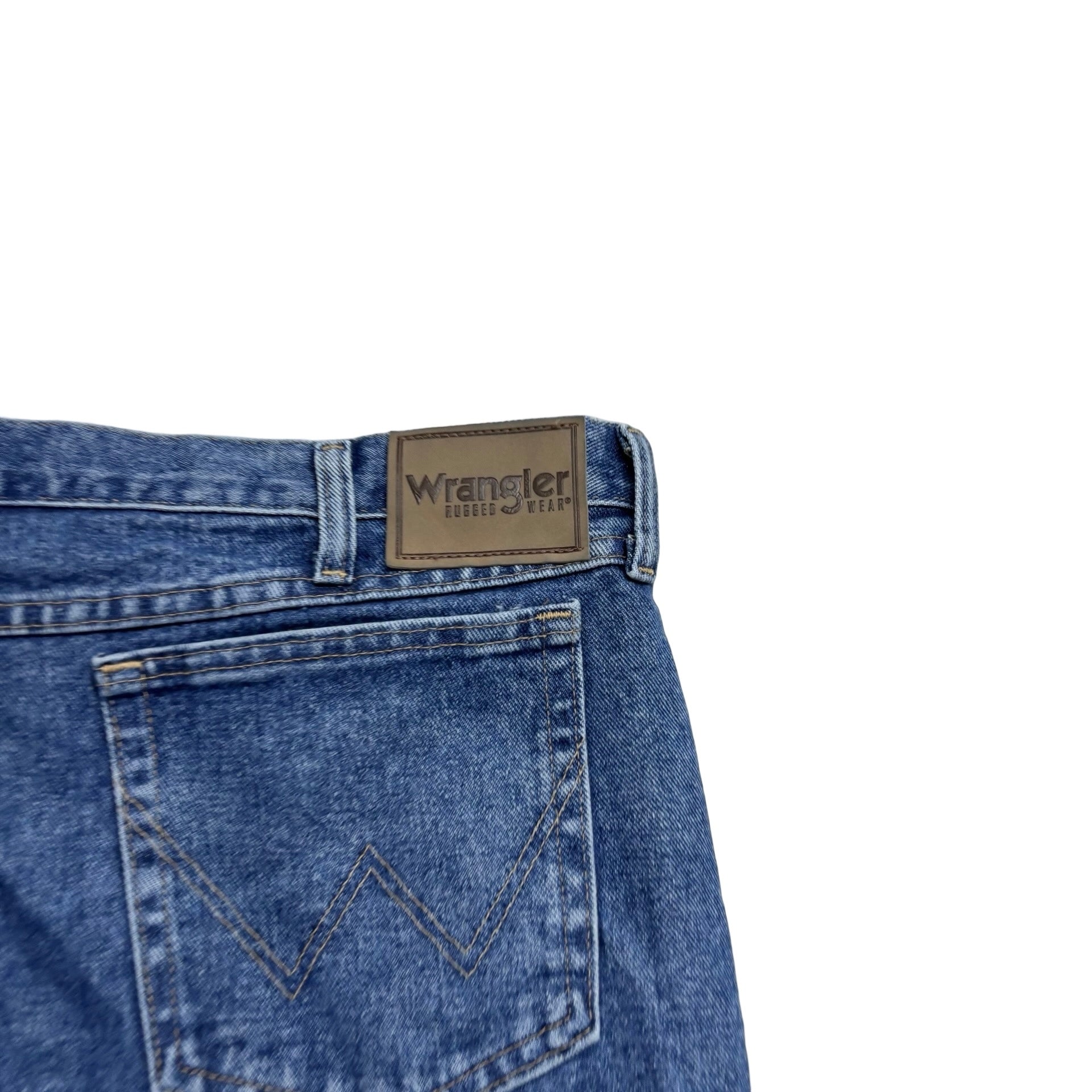 Wrangler Jeans W42 L30 Mens Mid Blue Relaxed Straight Fit Vintage Denim (E)