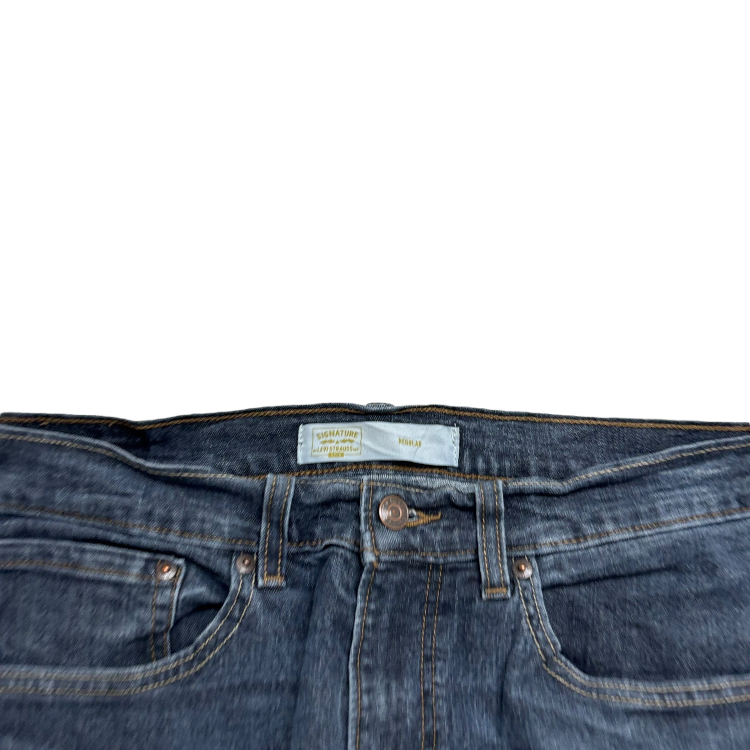 Levis Signature Jeans W34 L33 Mens Dark Blue Regular Straight Stretch Denim (E)