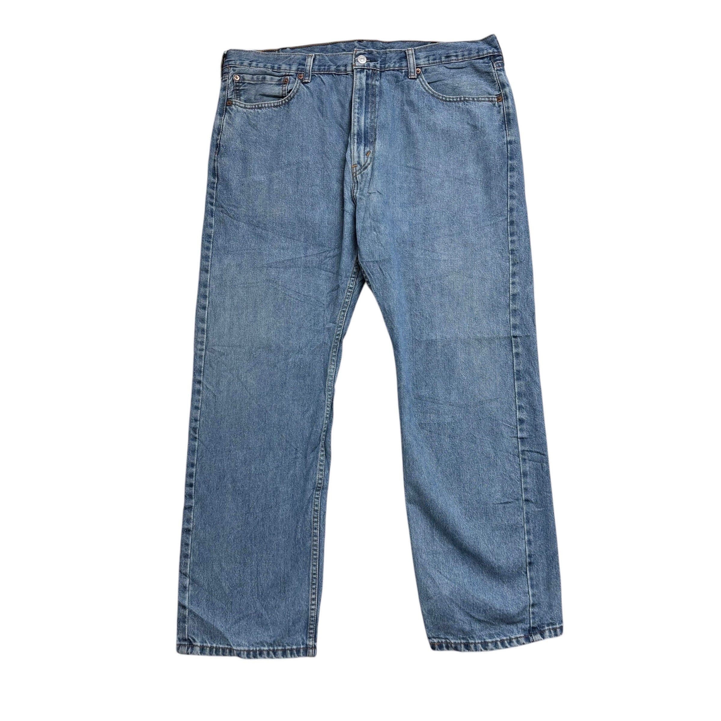 Levis 505 Jeans W40 L30 Mens Light Blue Regular Straight Fit Vintage Denim (E)