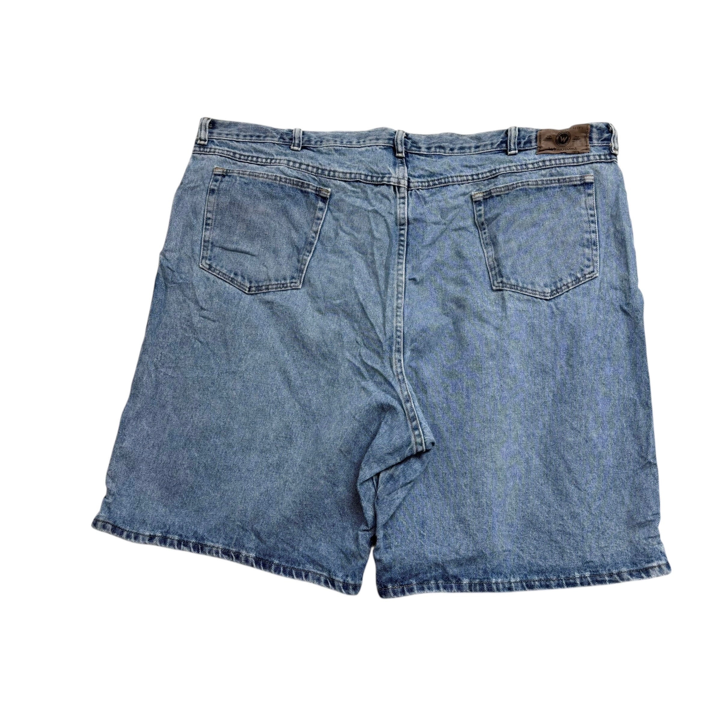 Vintage Wrangler Baggy Jorts W46 Mens Denim Shorts Light Blue Relaxed Fit