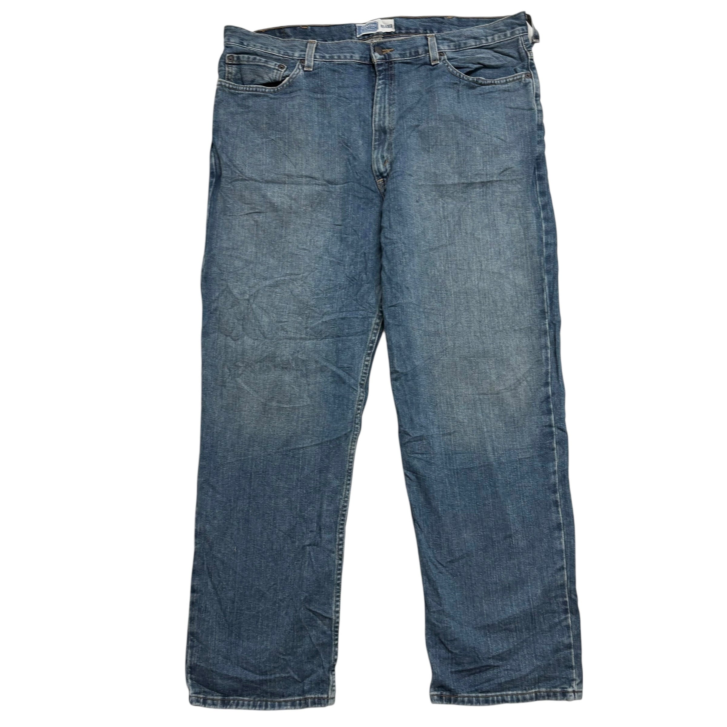 Levis Signature Jeans W40 L30 Mens Mid Blue Relaxed Straight Vintage Denim (E)