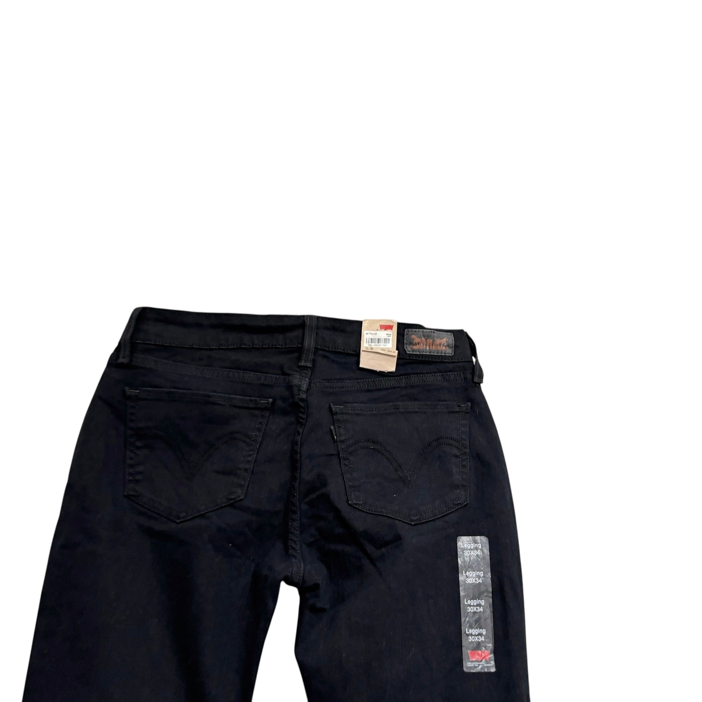 Levis Legging Jeans W30 L34 Womens Skinny Fit Black Stretch Denim (E)