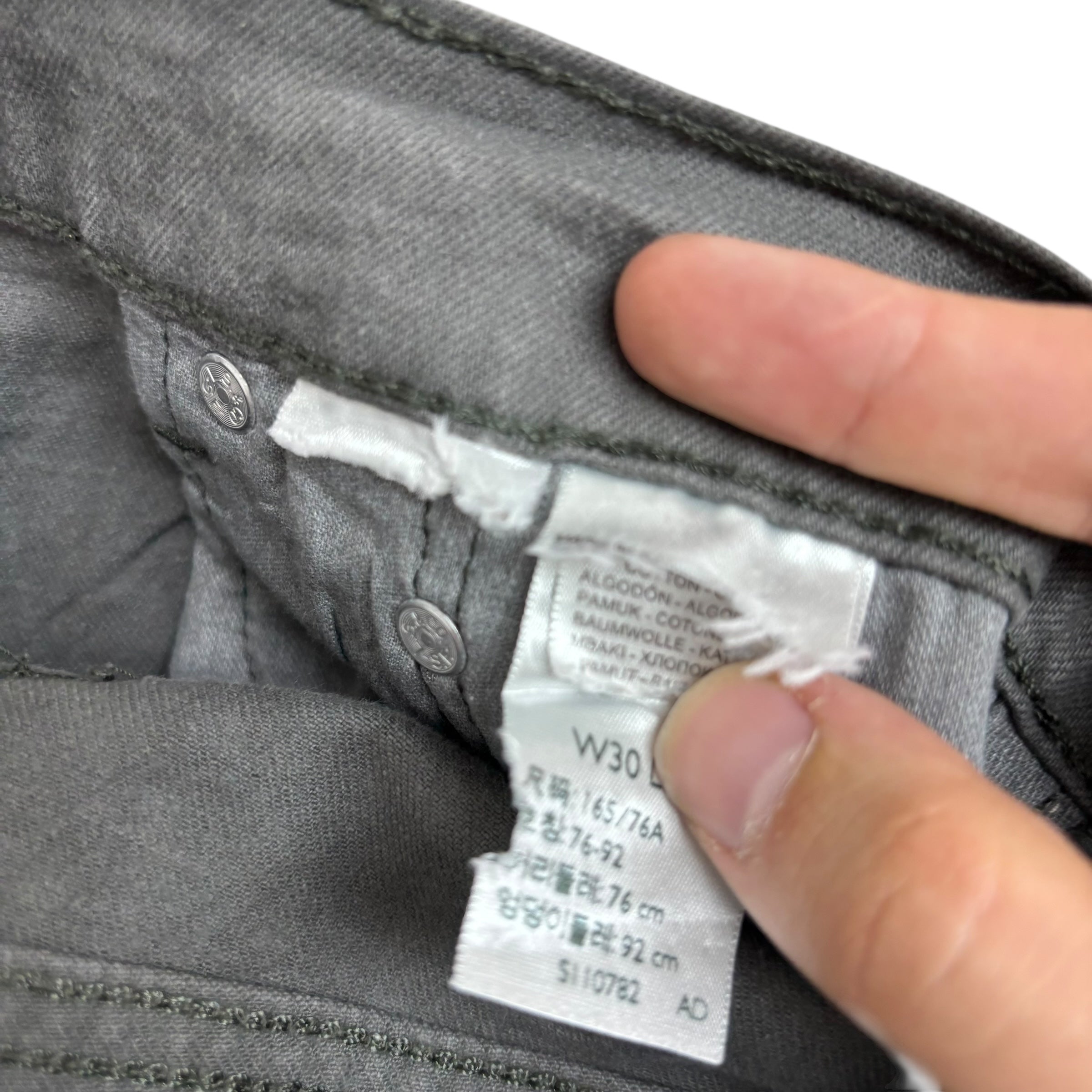 Levis 505 Jeans W32 L30 Mens Olive Green Regular Straight Fit Stretch Denim