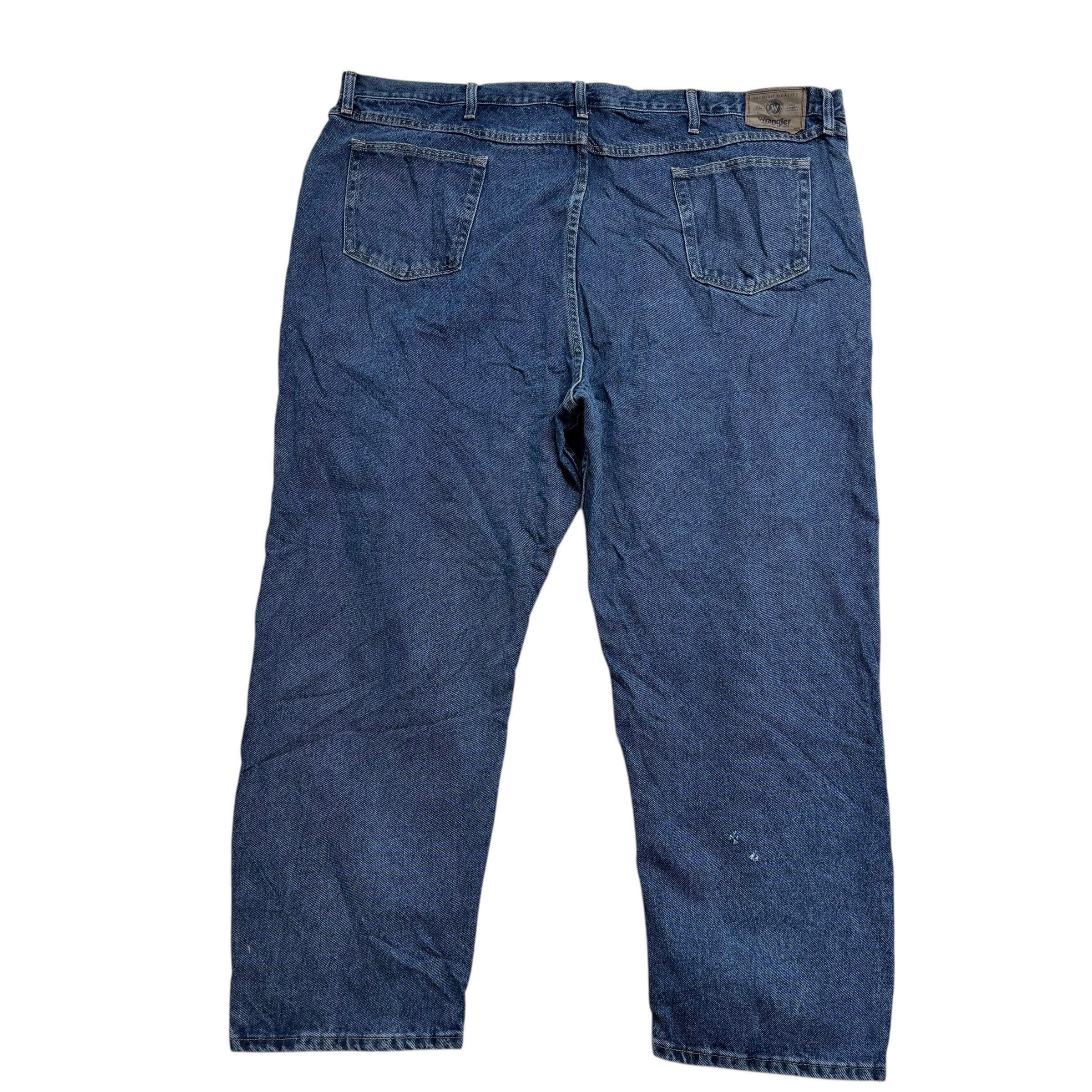 Wrangler Jeans W52 L30 Mens Mid Blue Relaxed Straight Fit Denim