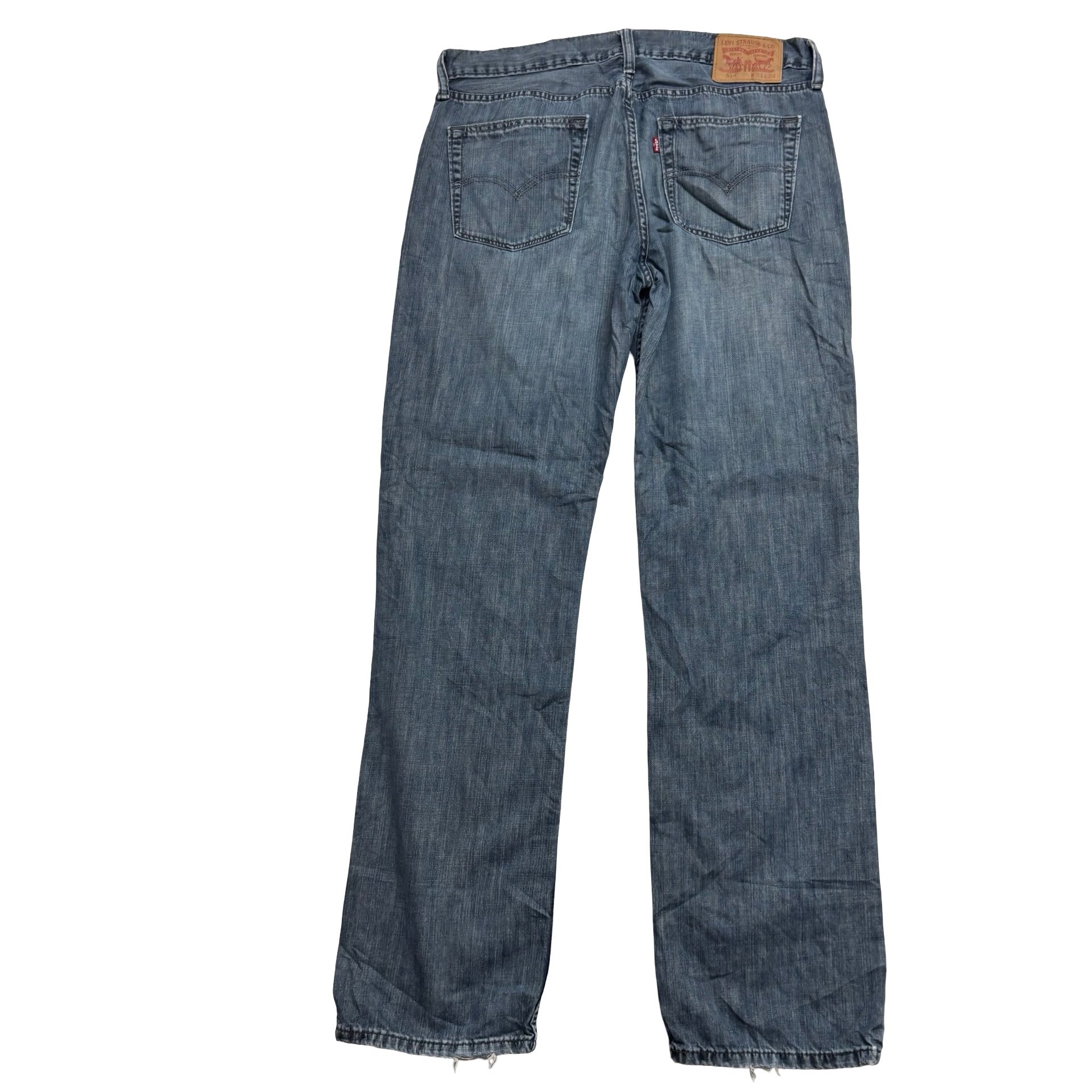 Levis 514 Jeans W34 L34 Mens Dark Blue Regular Straight Fit Denim