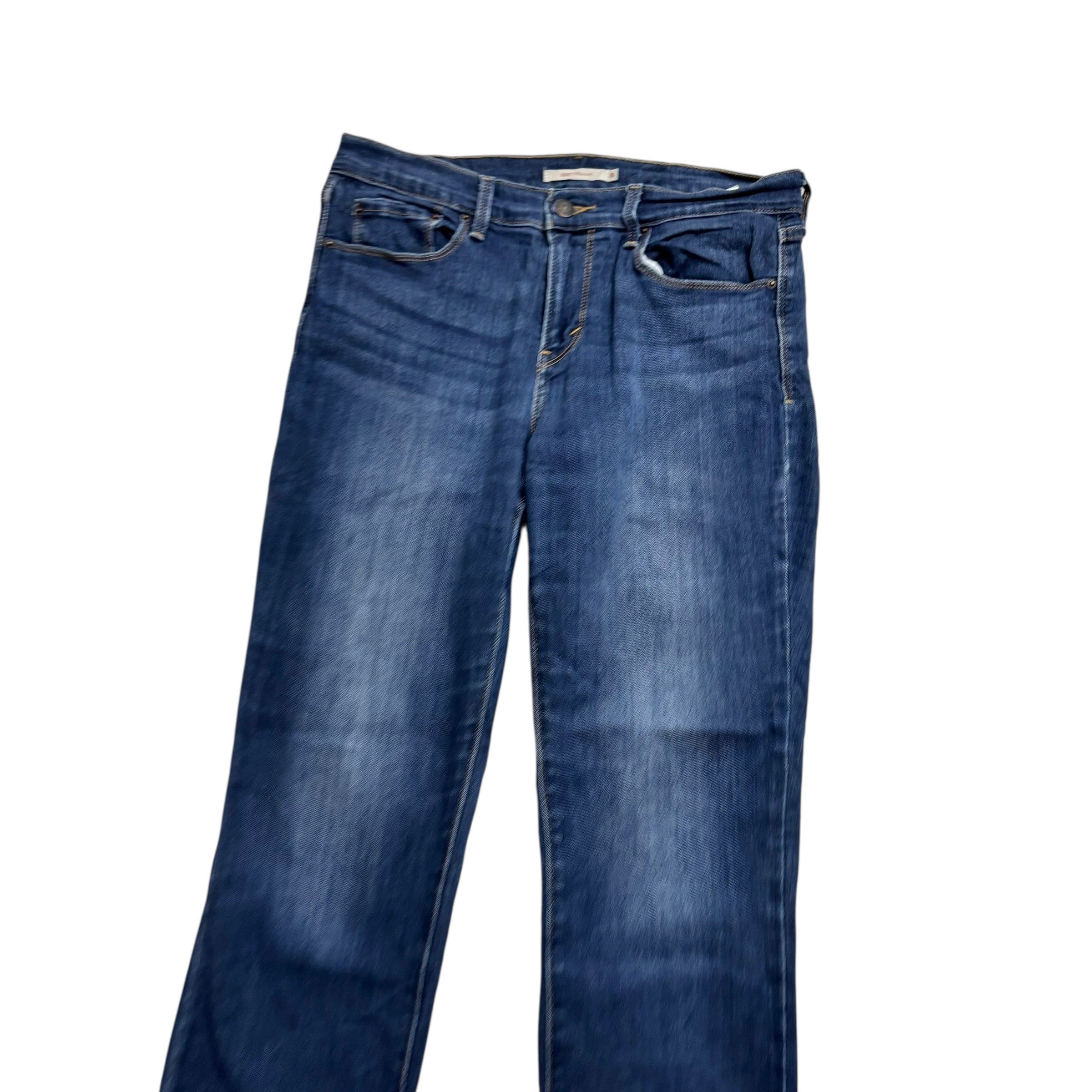 Levis 505 Jeans W29 L30 Womens Regular Straight Dark Blue Stretch Denim (E)