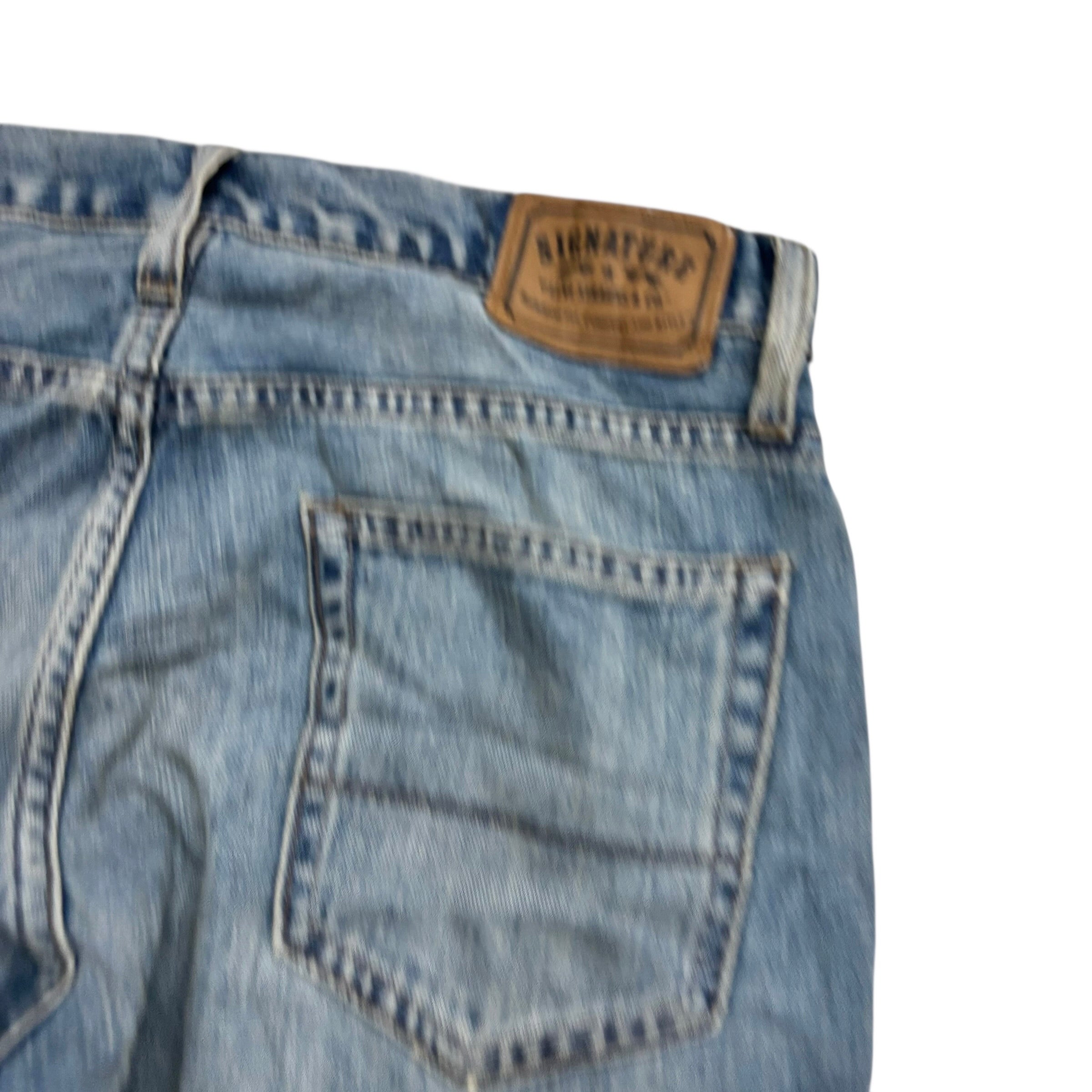 Levis Signature Jeans W32 L34 Mens Mid Blue Regular Bootcut Fit Denim (E)