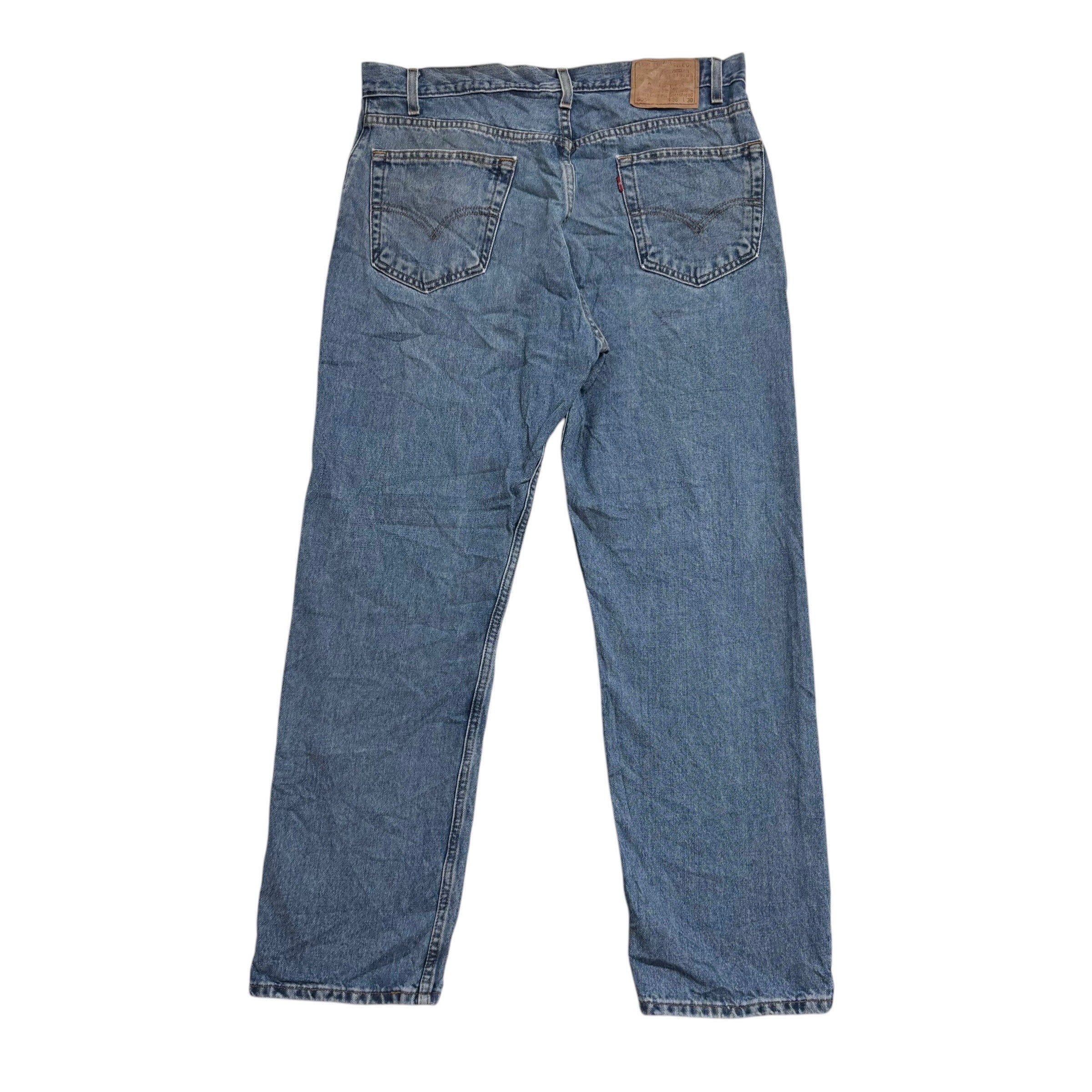 Levis 505 Jeans W36 L30 Mens Light Blue Regular Straight Fit Vintage Denim