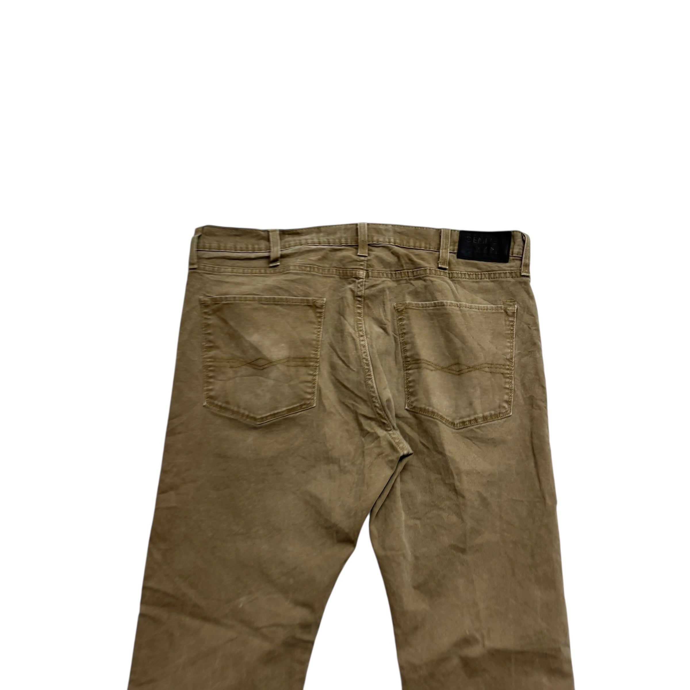 Levis Denizen Jeans W38 L29 Mens Brown Slim Straight Fit Stretch Denim