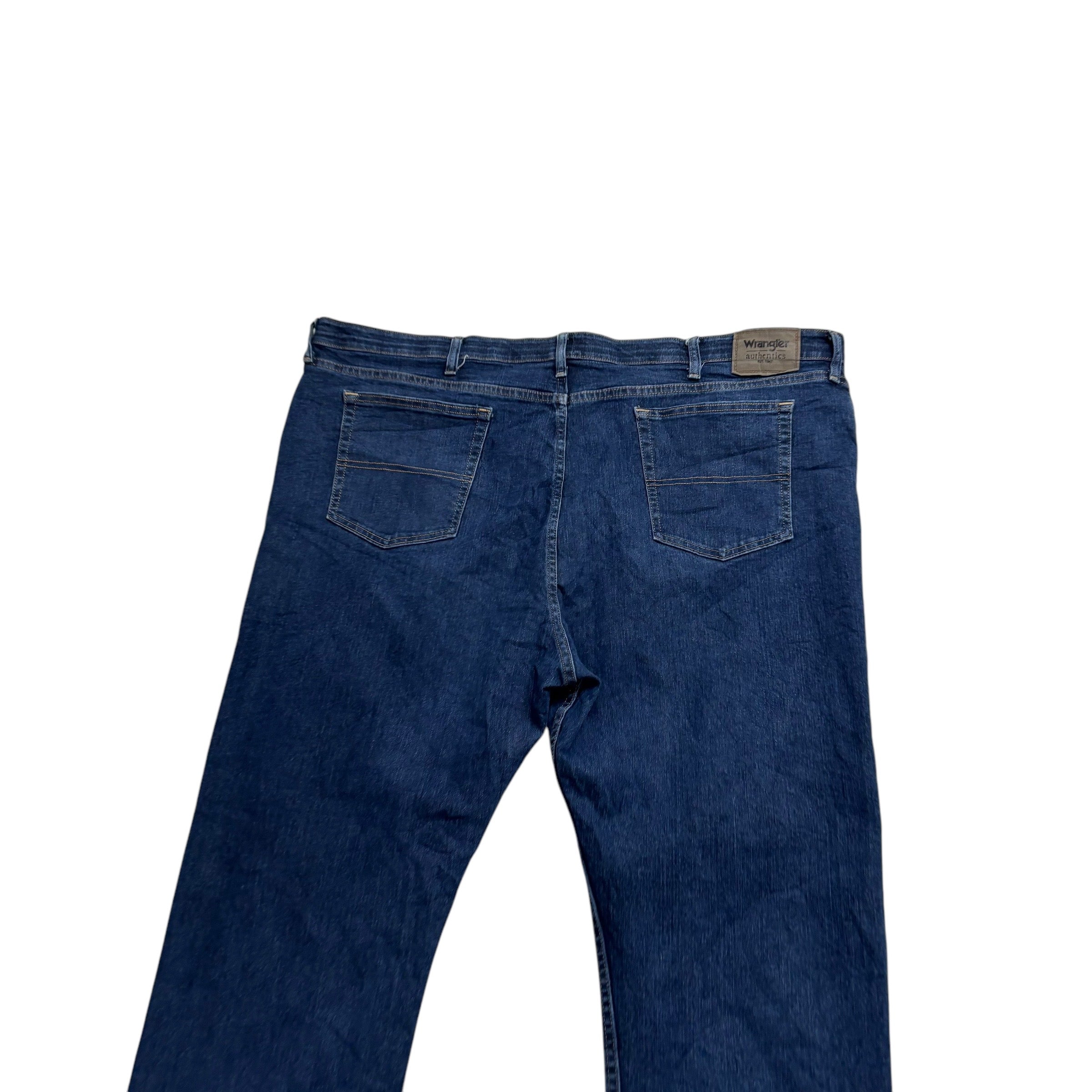Wrangler Jeans W48 L30 Mens Dark Blue Regular Straight Fit Stretch Denim (E)