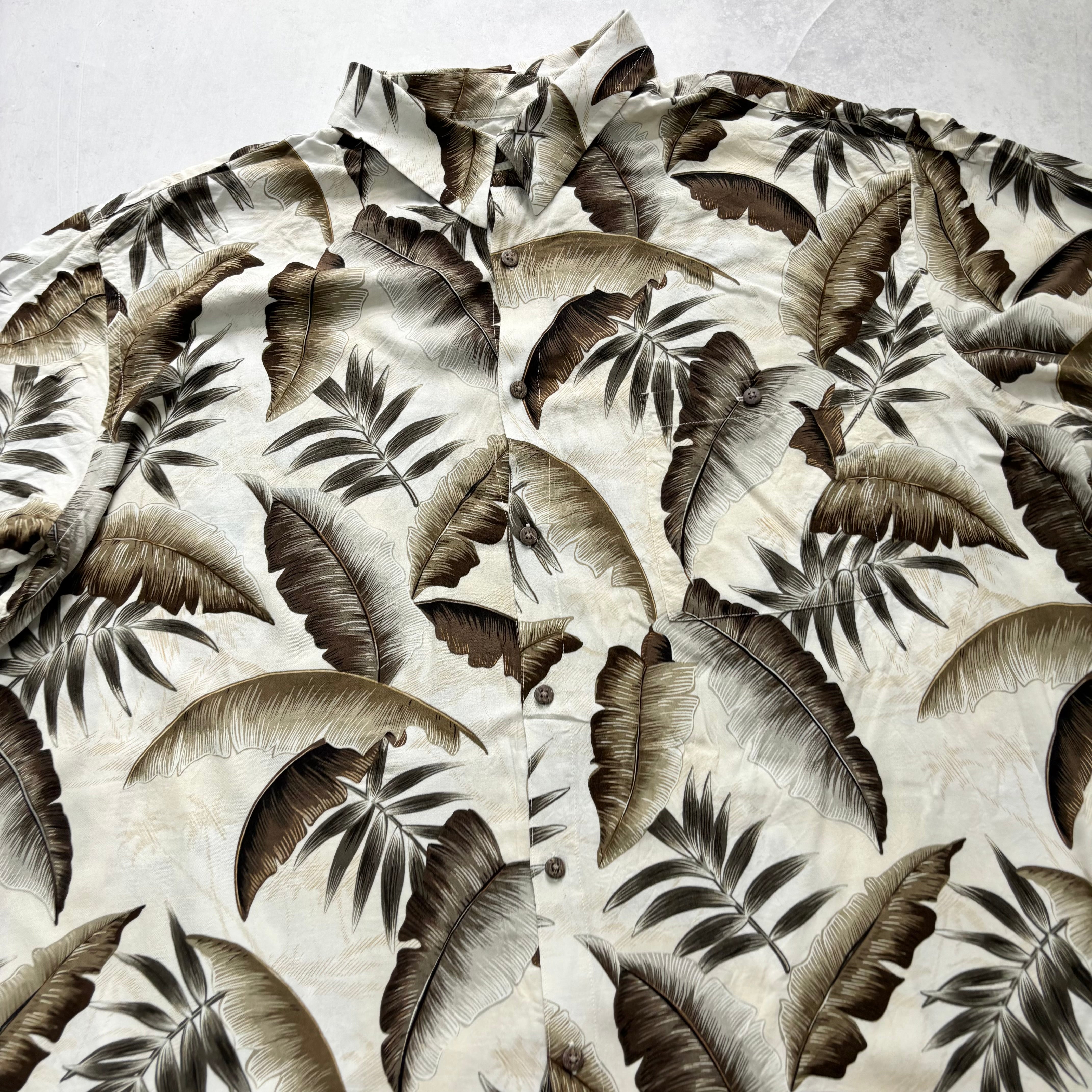 Vintage Hawaiian Shirt Mens 3XL Tall Floral Aloha Short Sleeve Rayon (E)
