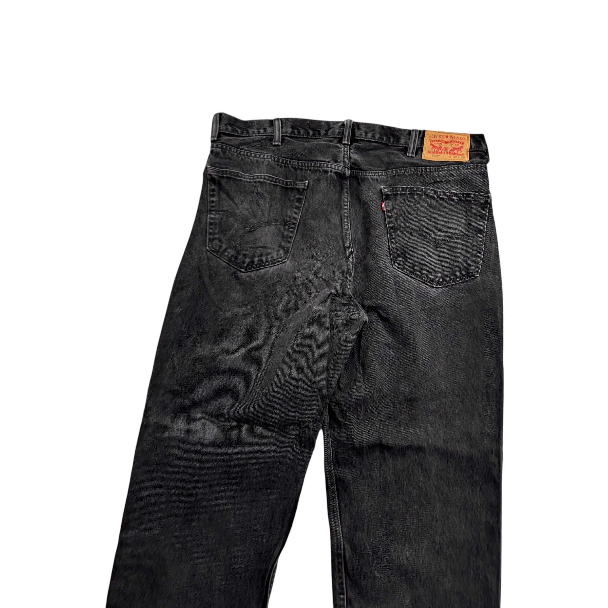 Levis 550 Jeans W40 L30 Mens Black Baggy Relaxed Straight Fit Denim (E)