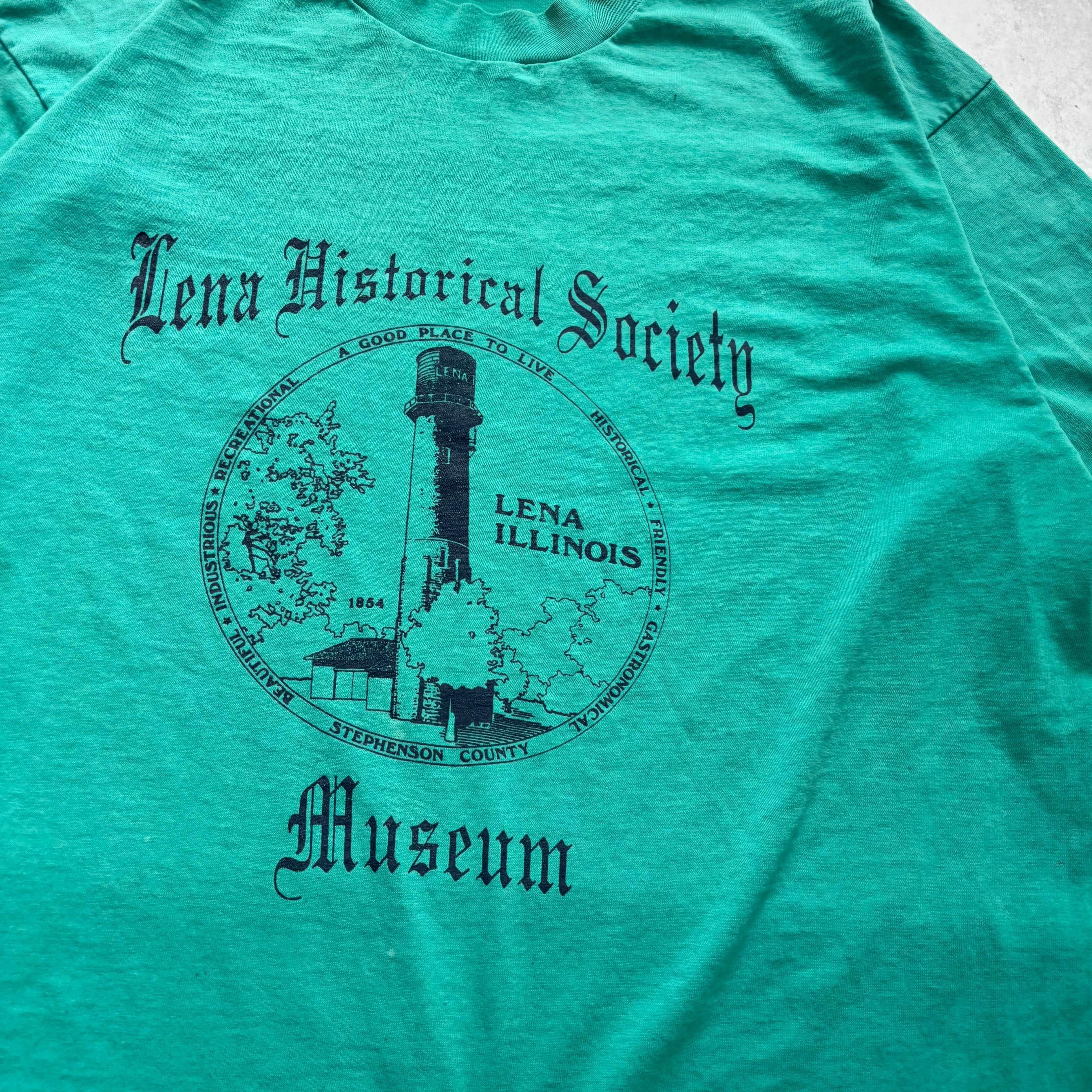 Vintage T Shirt Mens XL Green Single Stitch Graphic Print 90s Museum USA