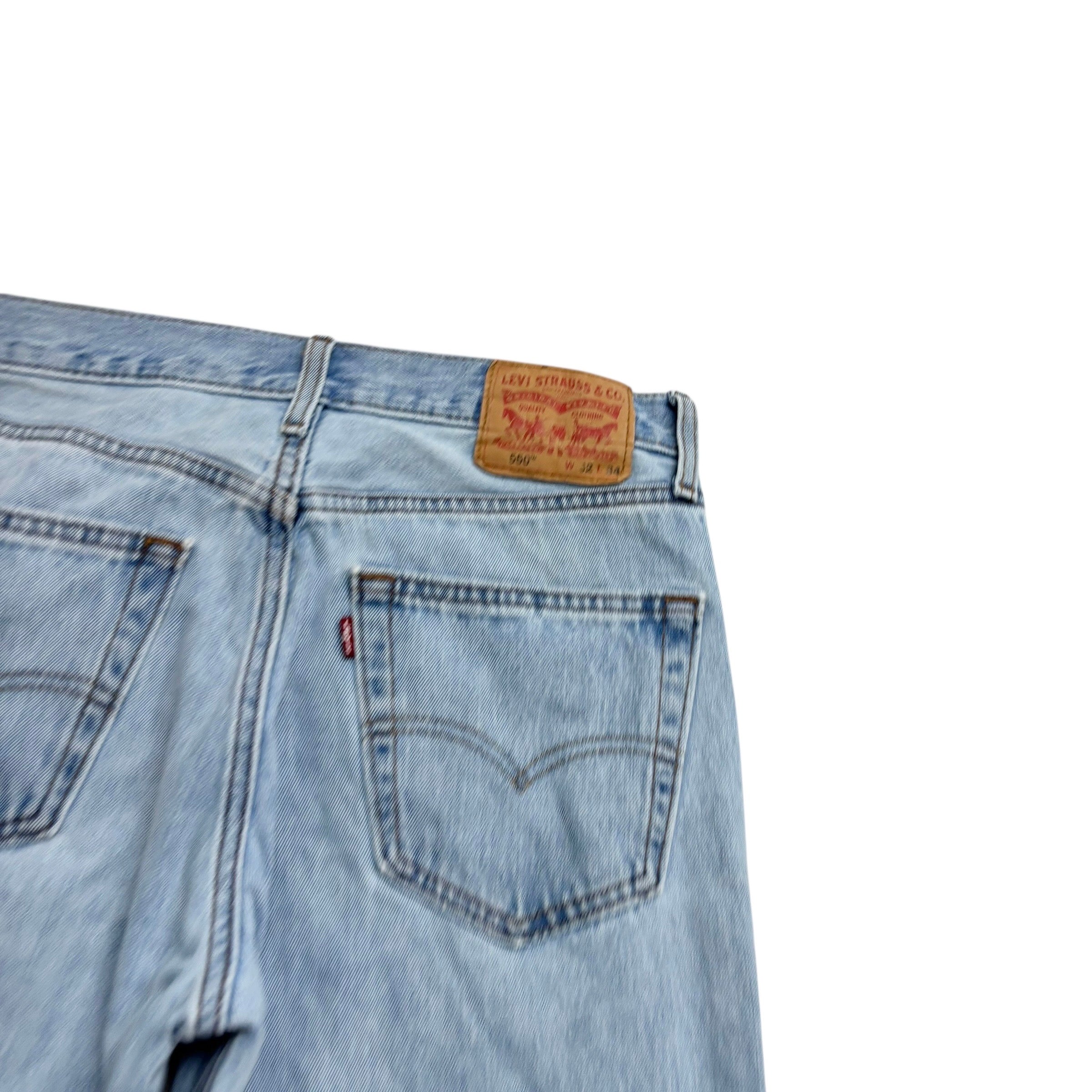 Levis 550 Jeans W32 L34 Mens Light Blue Baggy Relaxed Straight Fit Denim