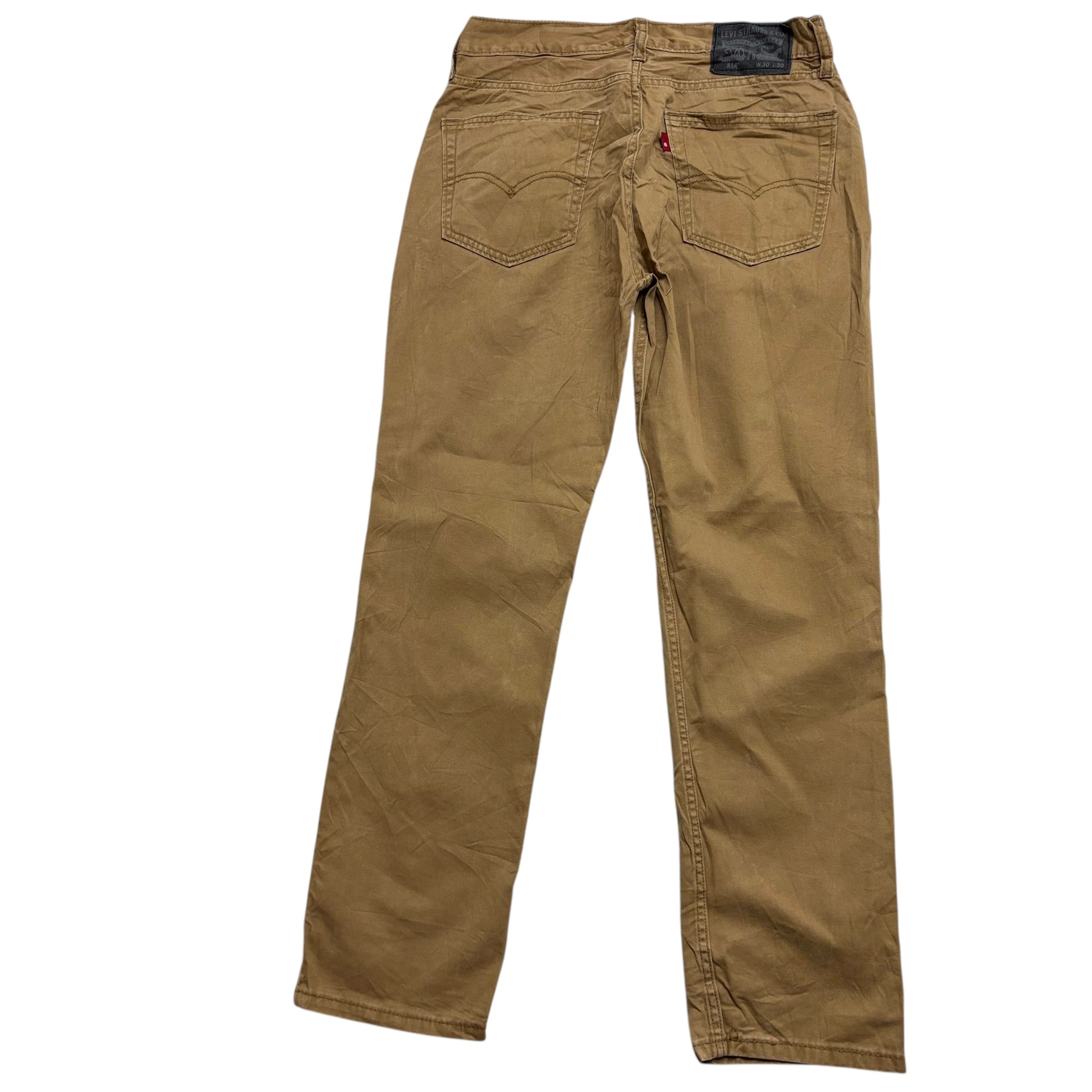 Levis 514 Trousers W30 L30 Mens Tan Regular Straight Fit Pants