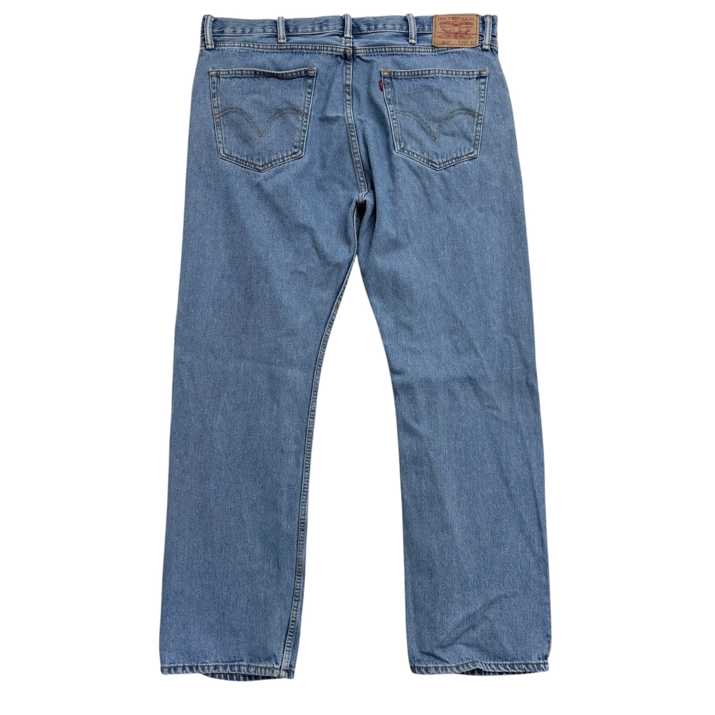 Levis 505 Jeans W40 L32 Mens Light Blue Regular Straight Fit Vintage Denim (E)