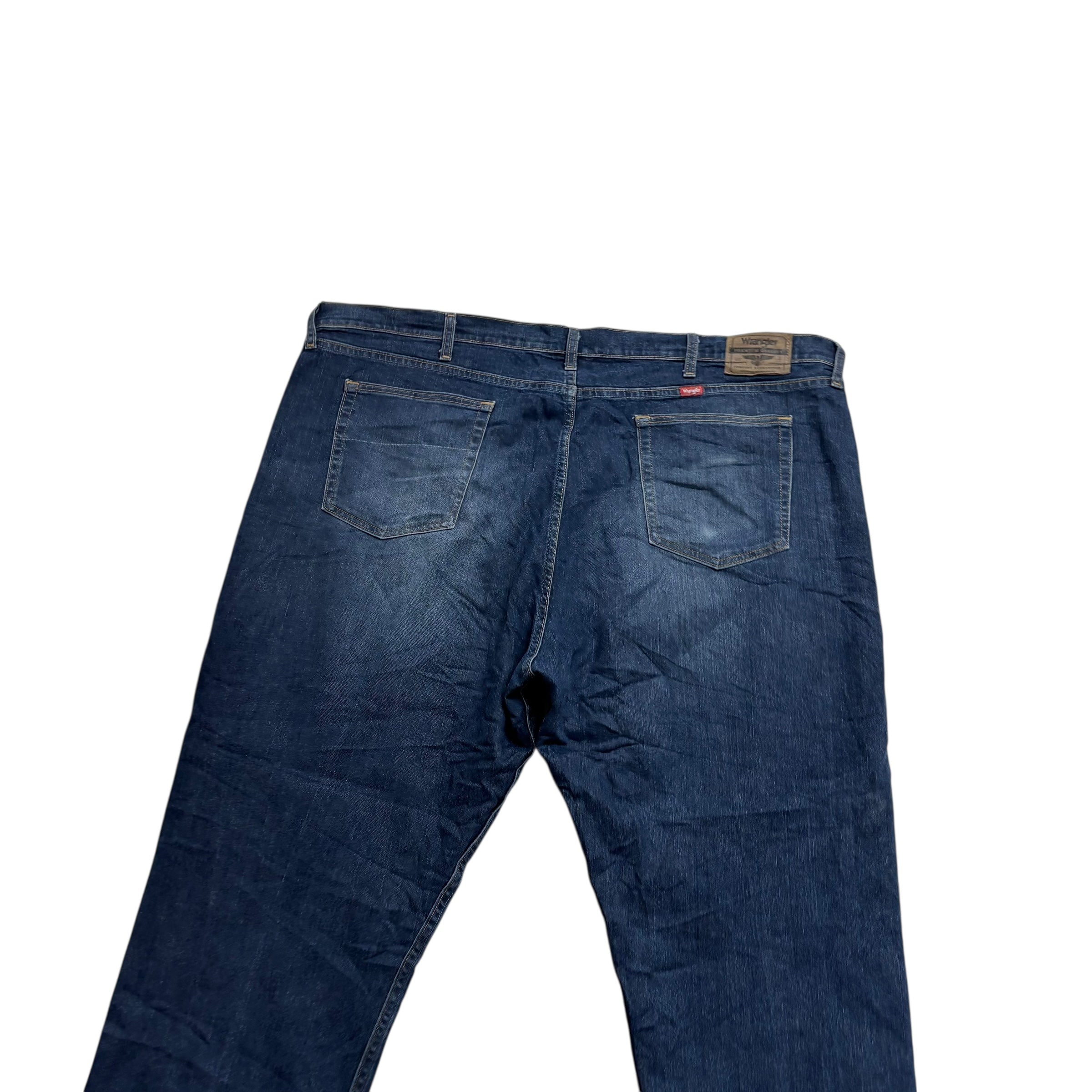 Wrangler Jeans W48 L31 Mens Dark Blue Relaxed Tapered Fit Stretch Denim (E)