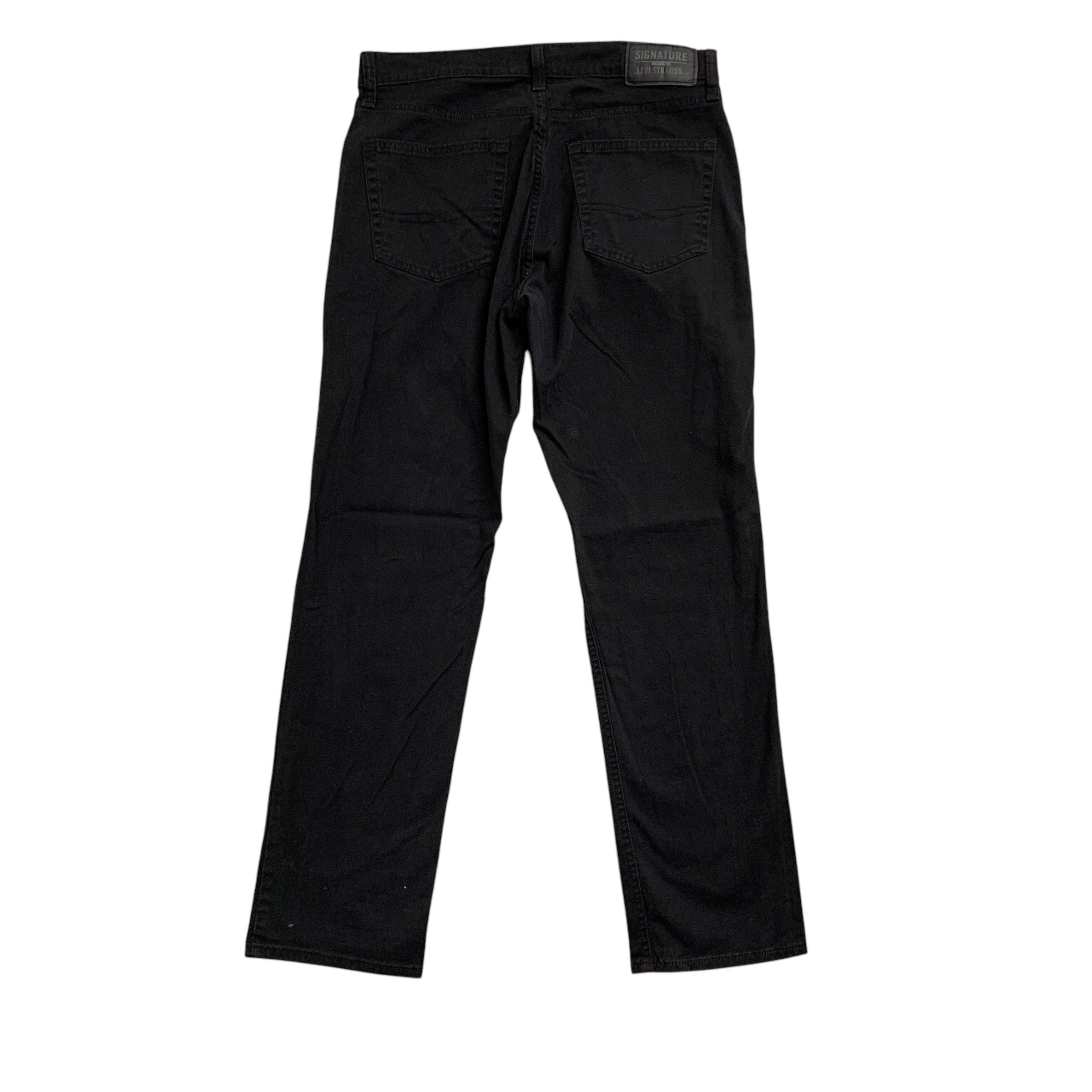 Levis Signature Trousers W32 L31 Mens Black Athletic Fit Stretch Pants (E)